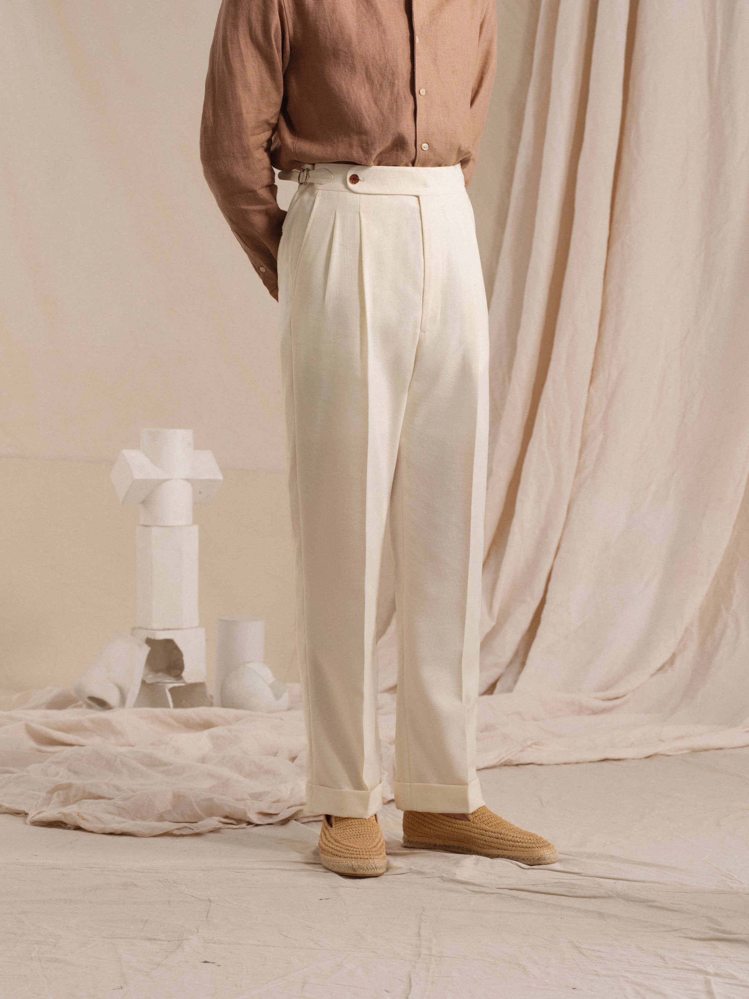 Men's Vintage Old Money Linen-Blend Trouser
