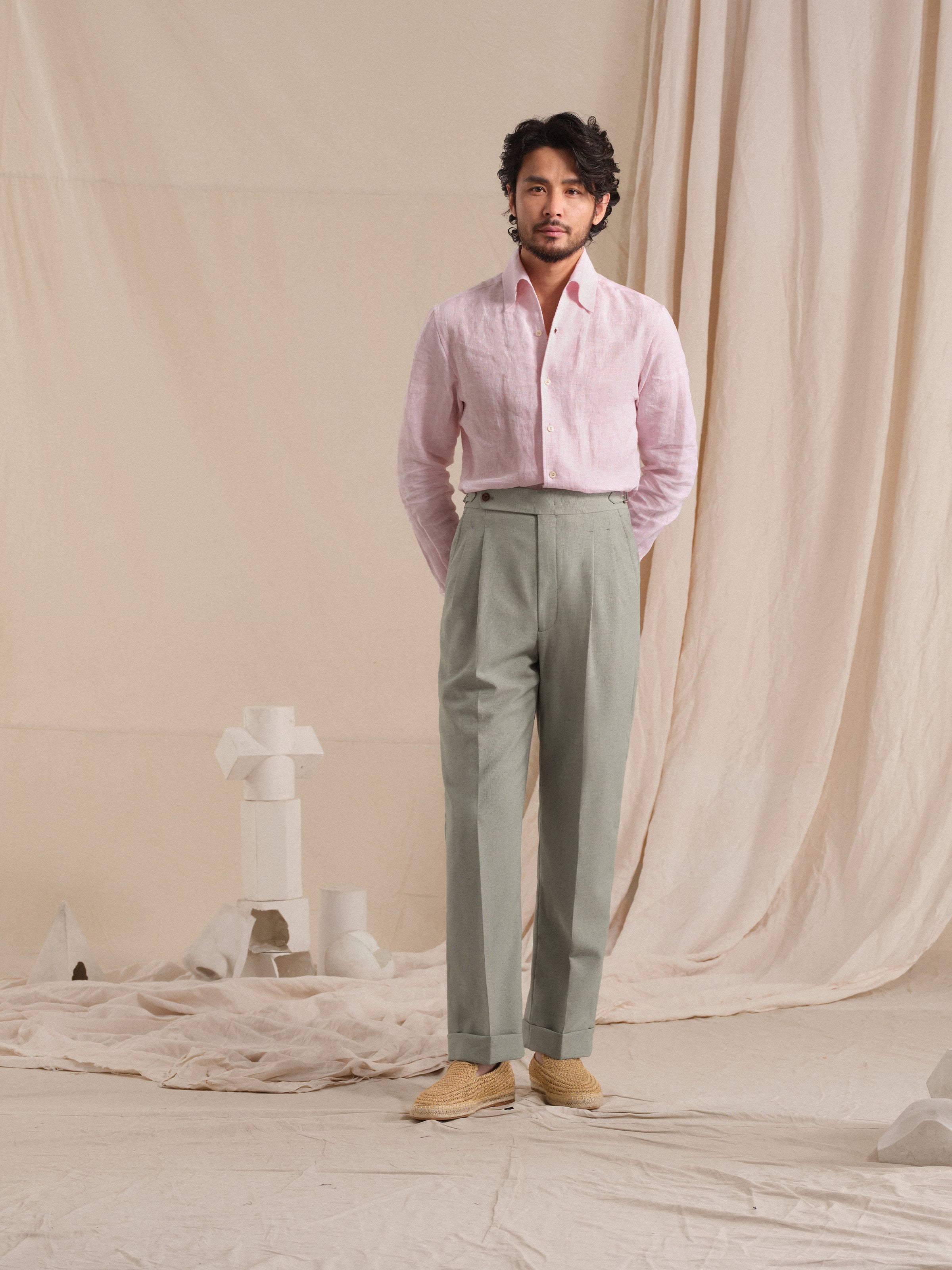 Men's Vintage Old Money Linen-Blend Trouser