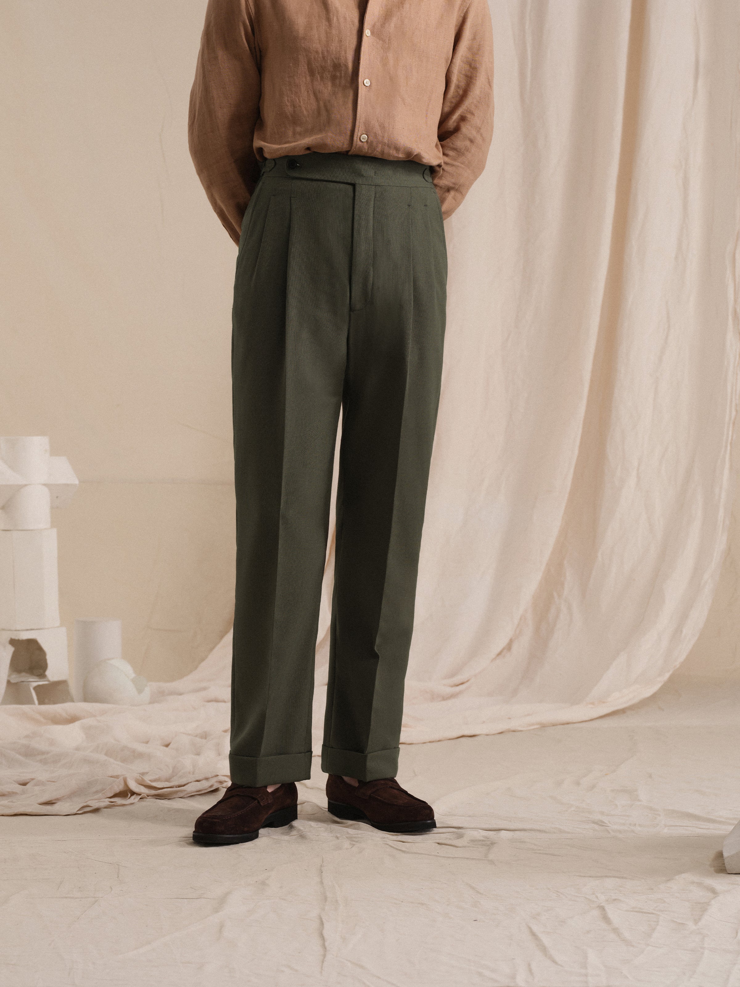 Men's Vintage Old Money Linen-Blend Trouser