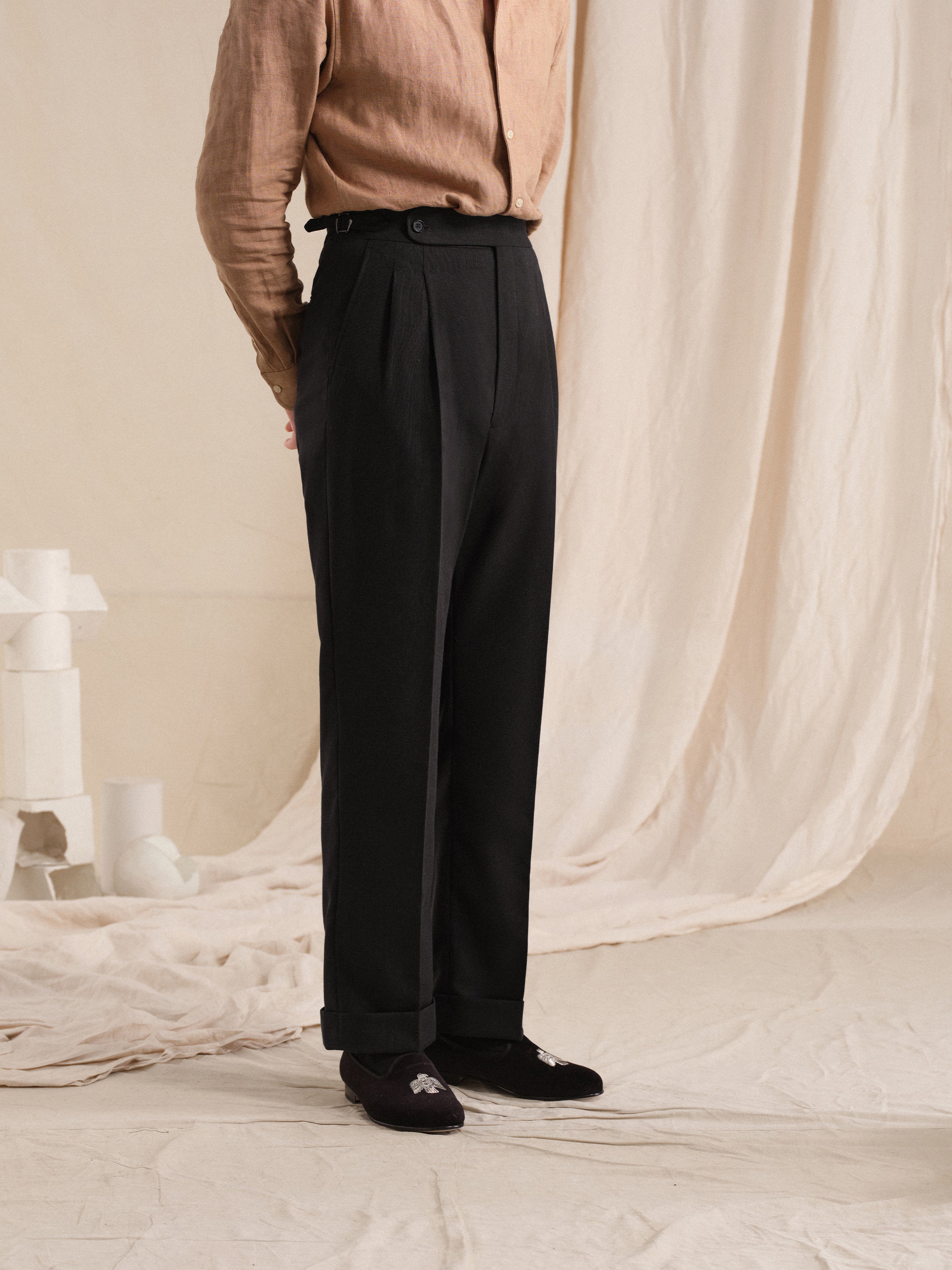 Men's Vintage Old Money Linen-Blend Trouser