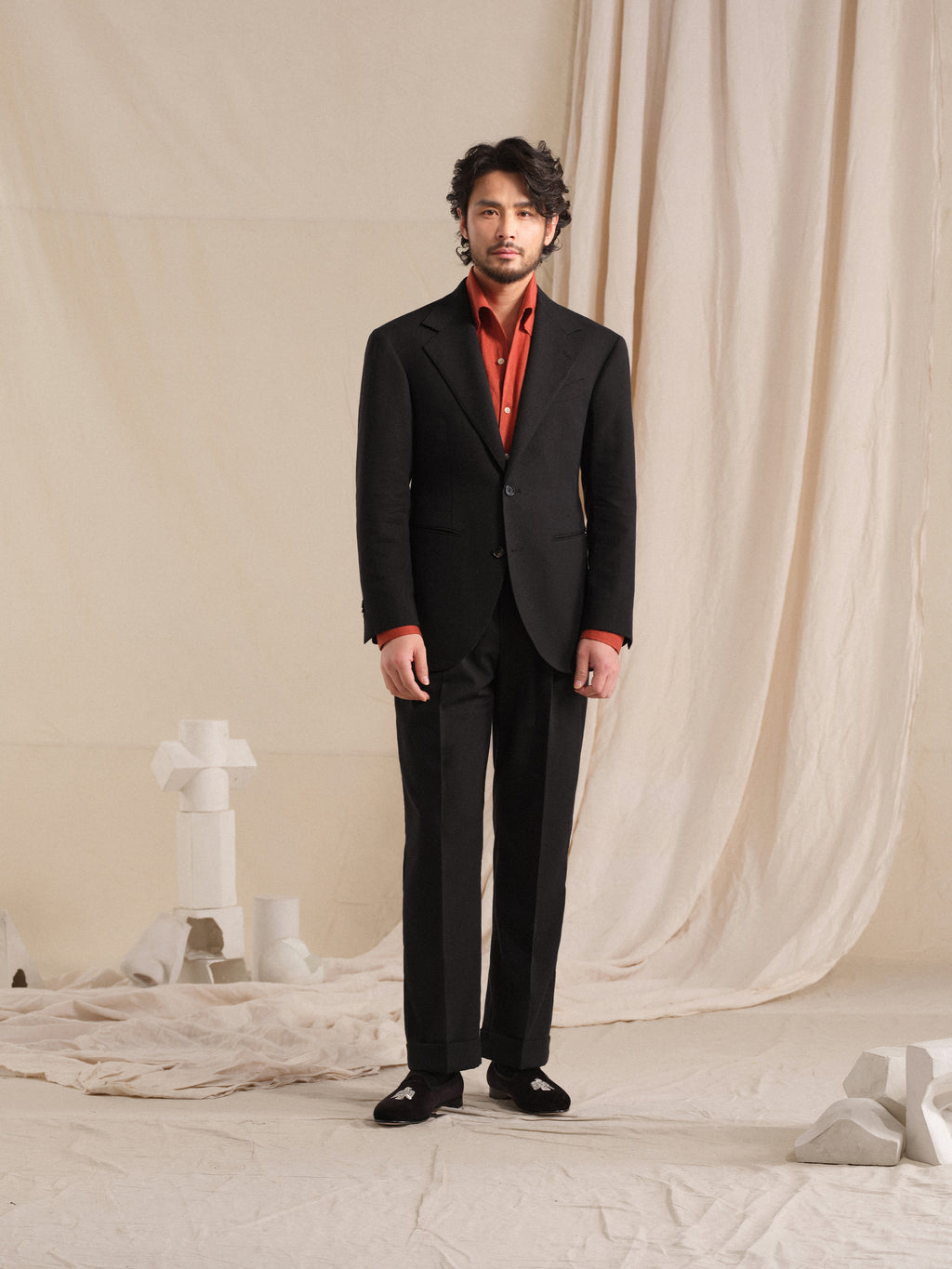 Men's Old Money Style Earth Tone Linen-Blend Breathable Suit Set