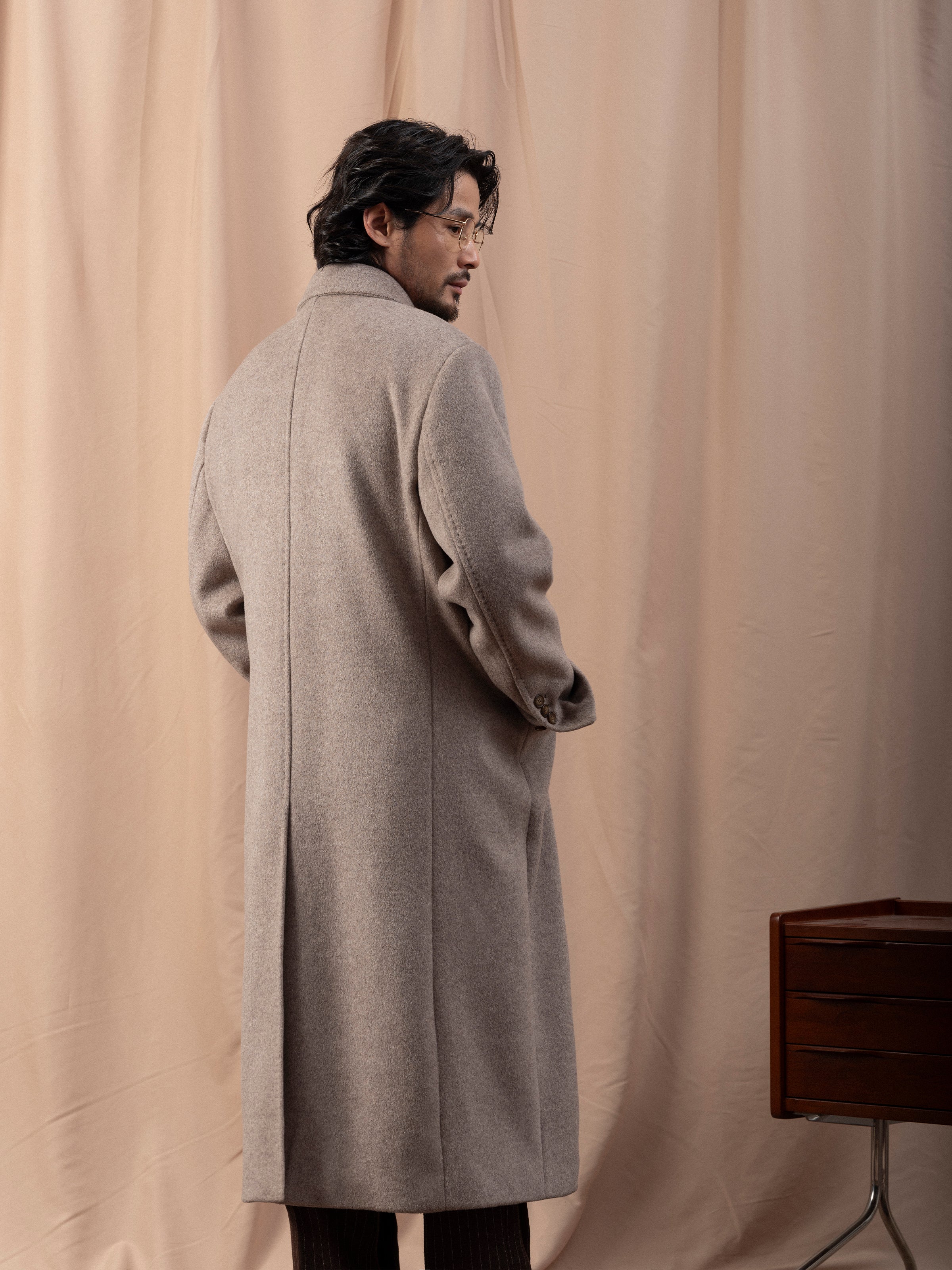 Men's Heavy 100% Wool Double-Breasted Overcoat