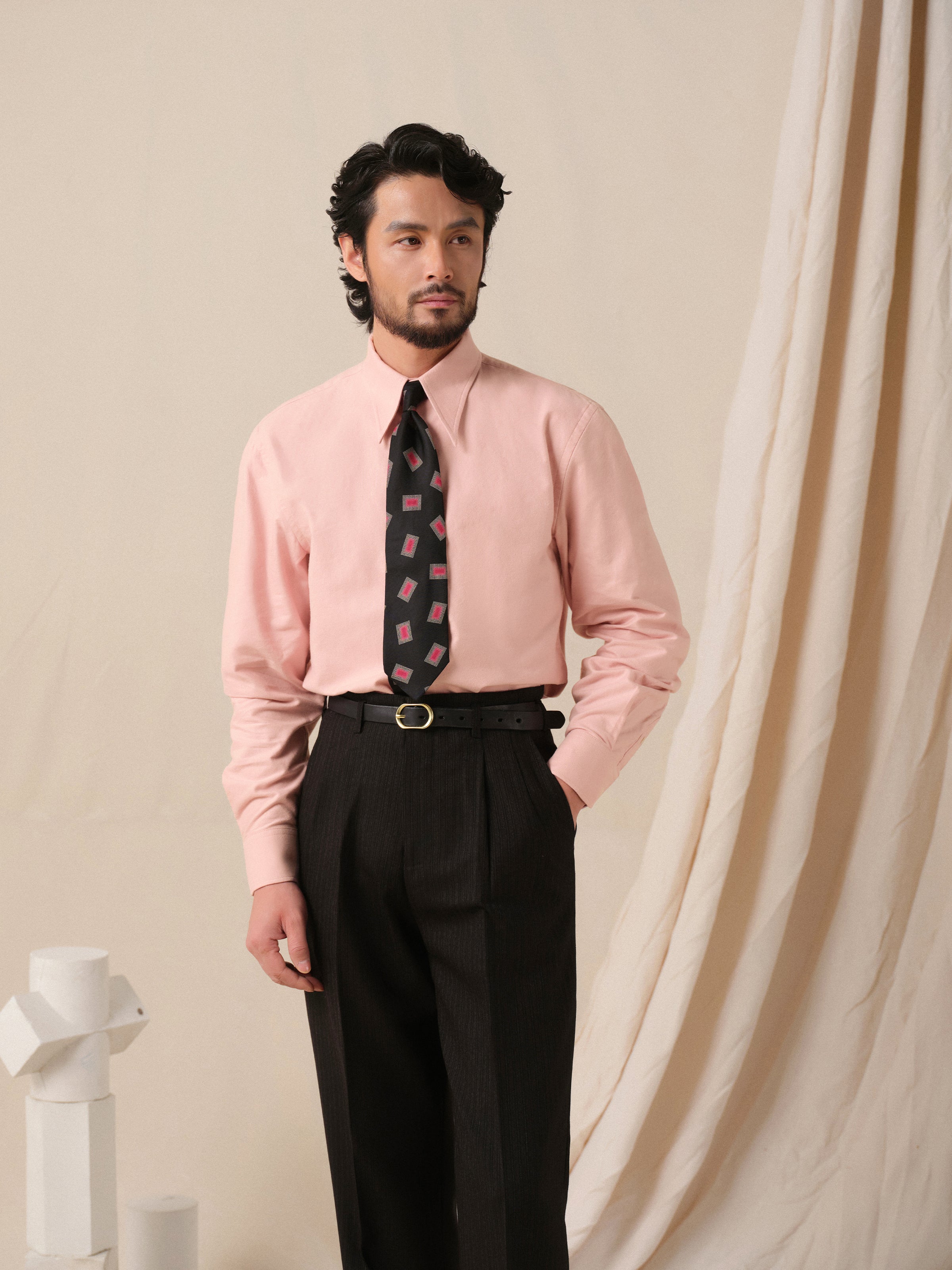 Men's Vintage Long Point Collar Oxford Shirt