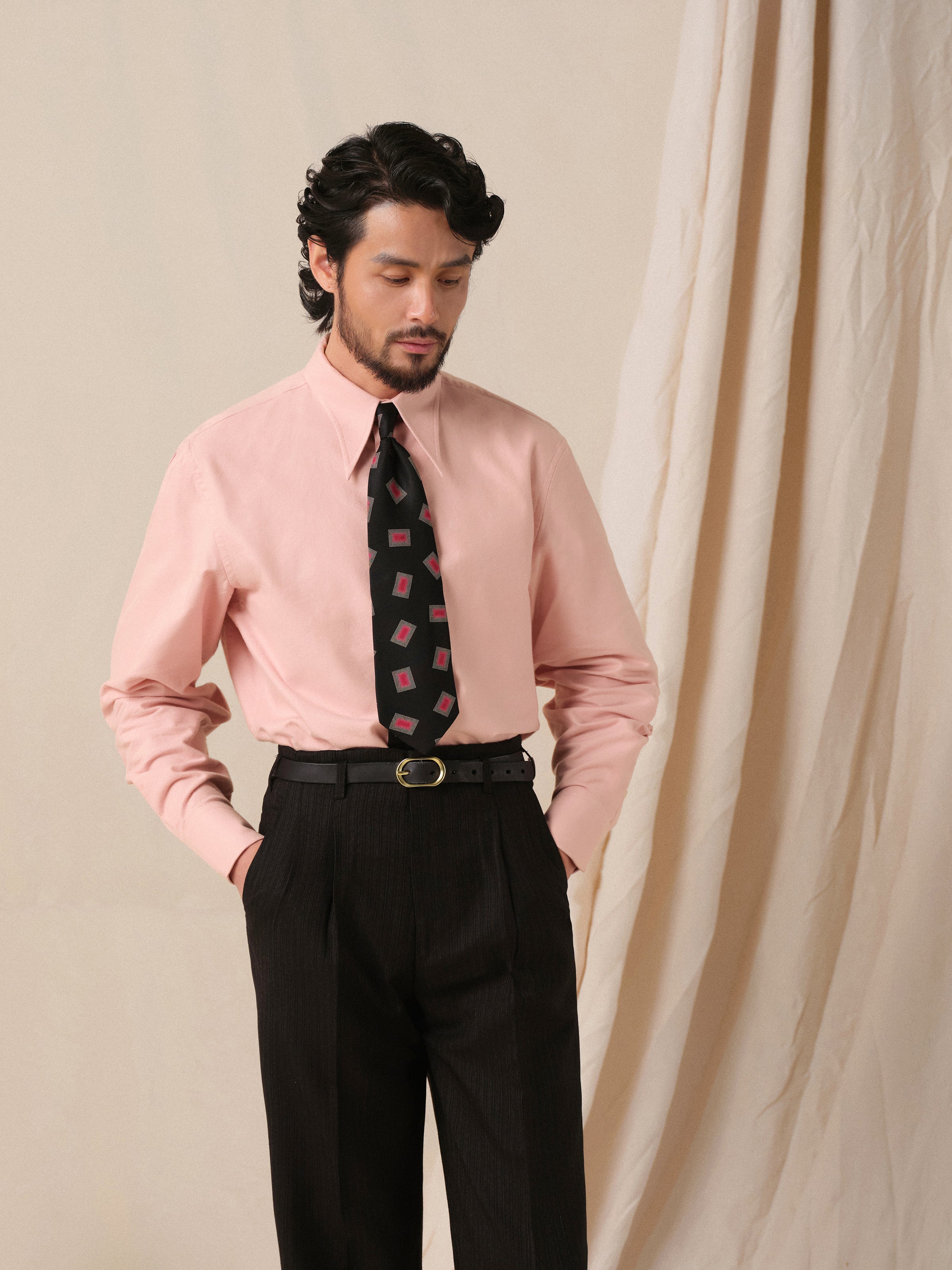 Men's Vintage Long Point Collar Oxford Shirt