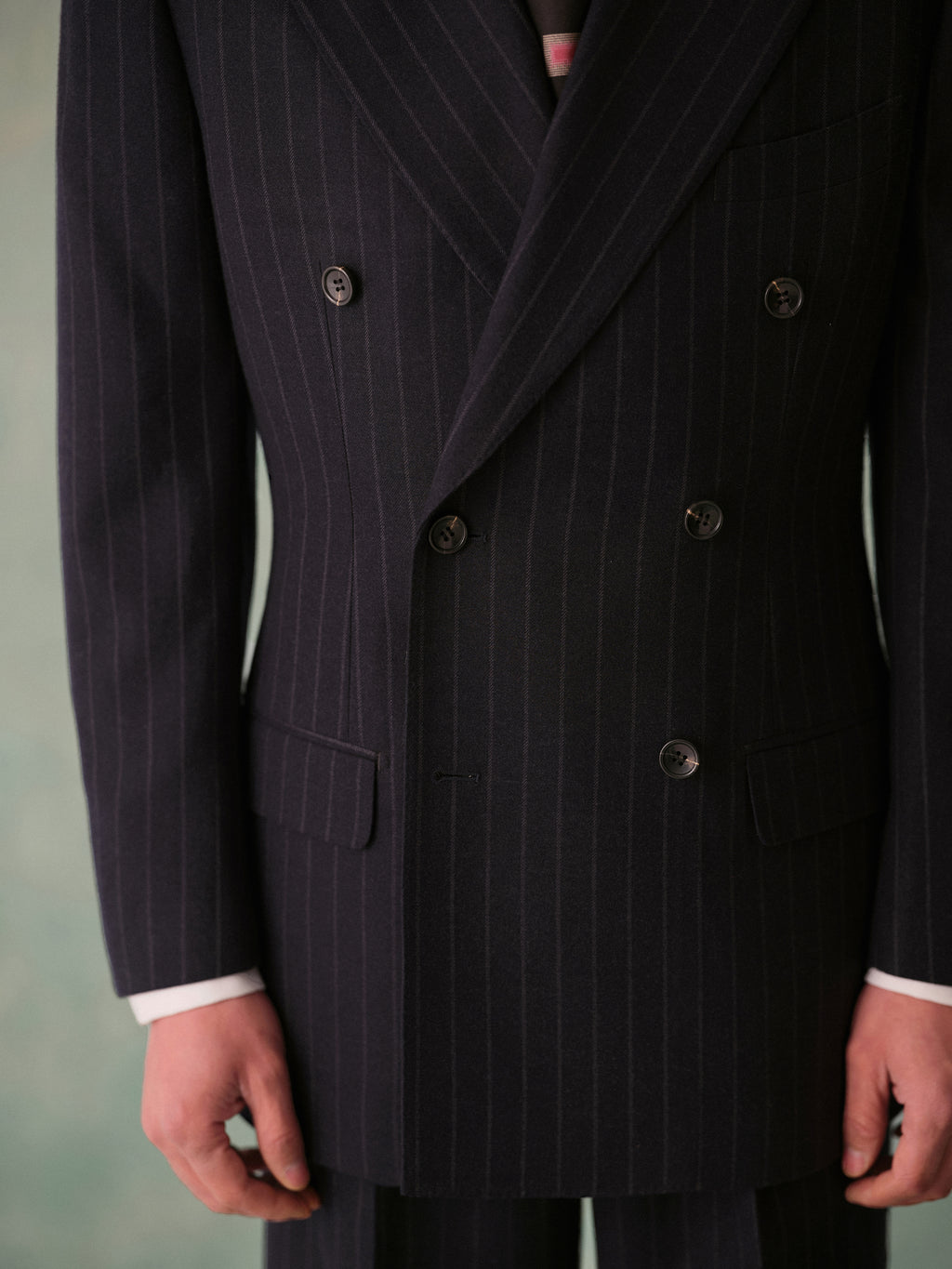 Men's Vintage 453g Pinstripe Double-Breasted Suit