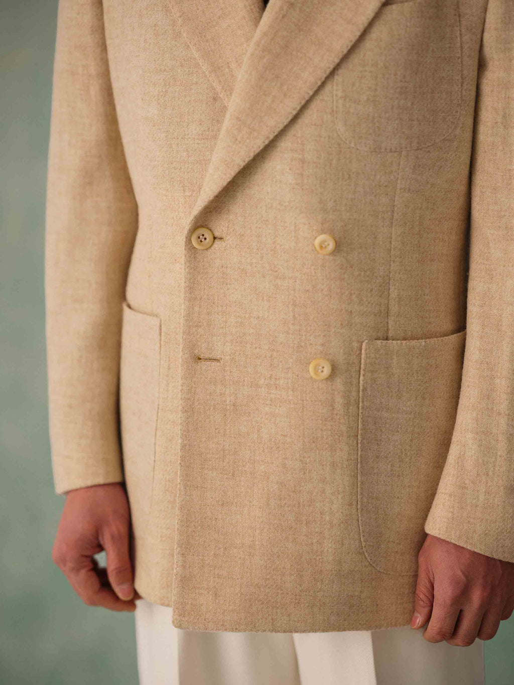 1930s Men's 430g Wool Double-Breasted Suit Jacket