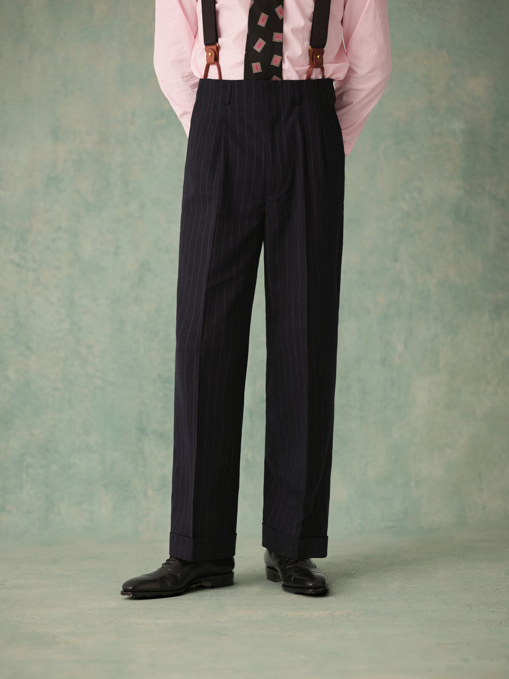 Men's Vintage 453g Pinstripe Double-Breasted Suit