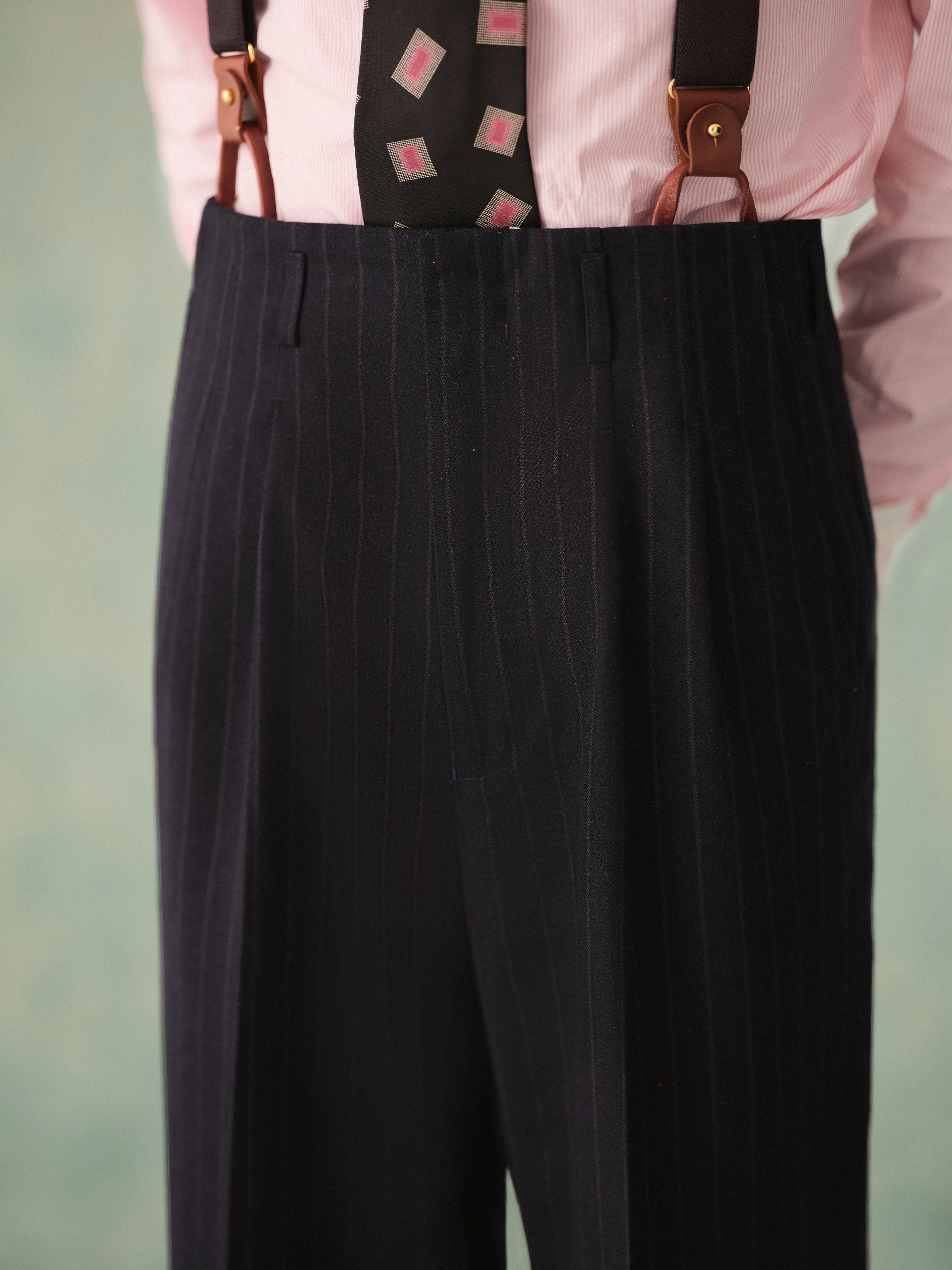 Men's Vintage 453g Pinstripe Double-Breasted Suit