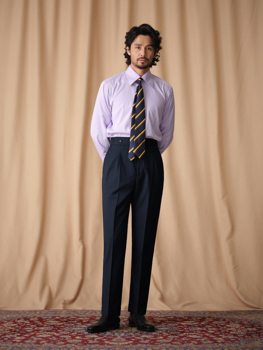 50% Wool Wrinkle-Resistant Men's Slim-Fit Straight-Leg Prince of Wales Check Trousers