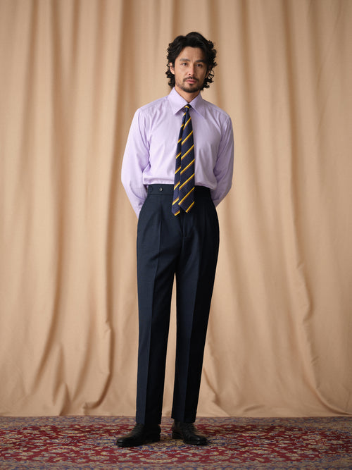 50% Wool Wrinkle-Resistant Men's Slim-Fit Straight-Leg Prince of Wales Check Trousers