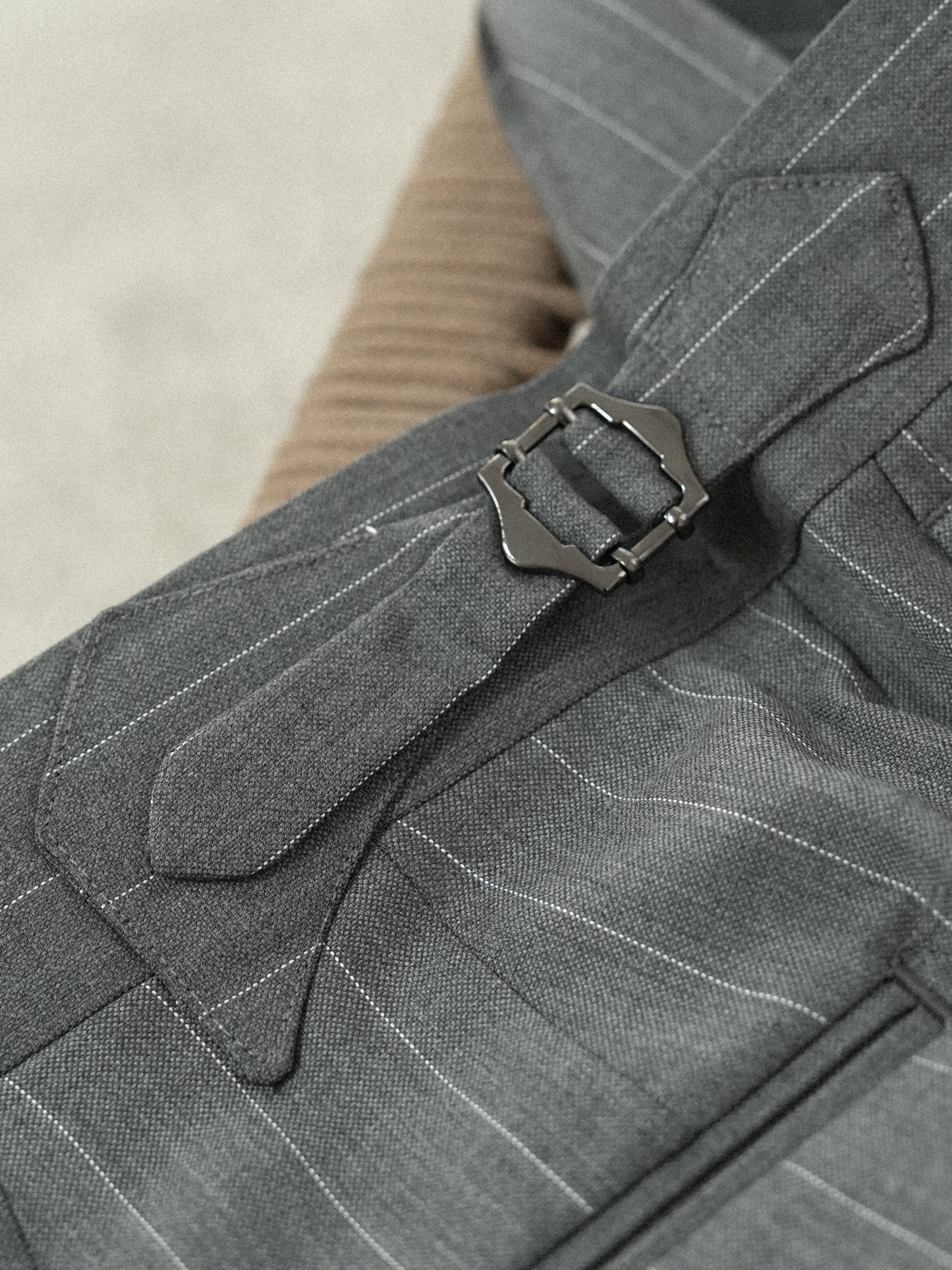 Men's Wool Pinstripe Dress Pants