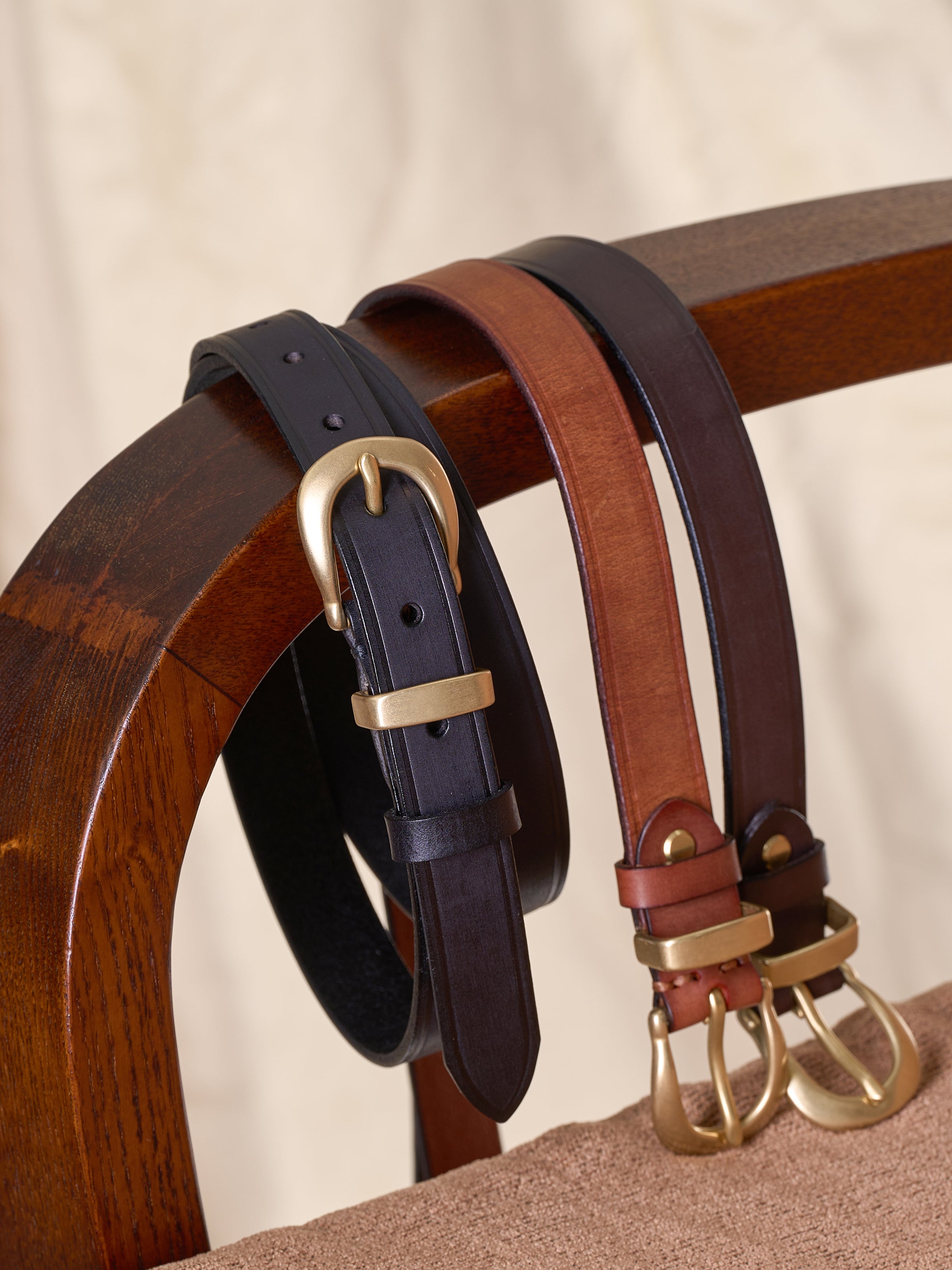 Vintage Versatile Copper Buckle Leather Belt