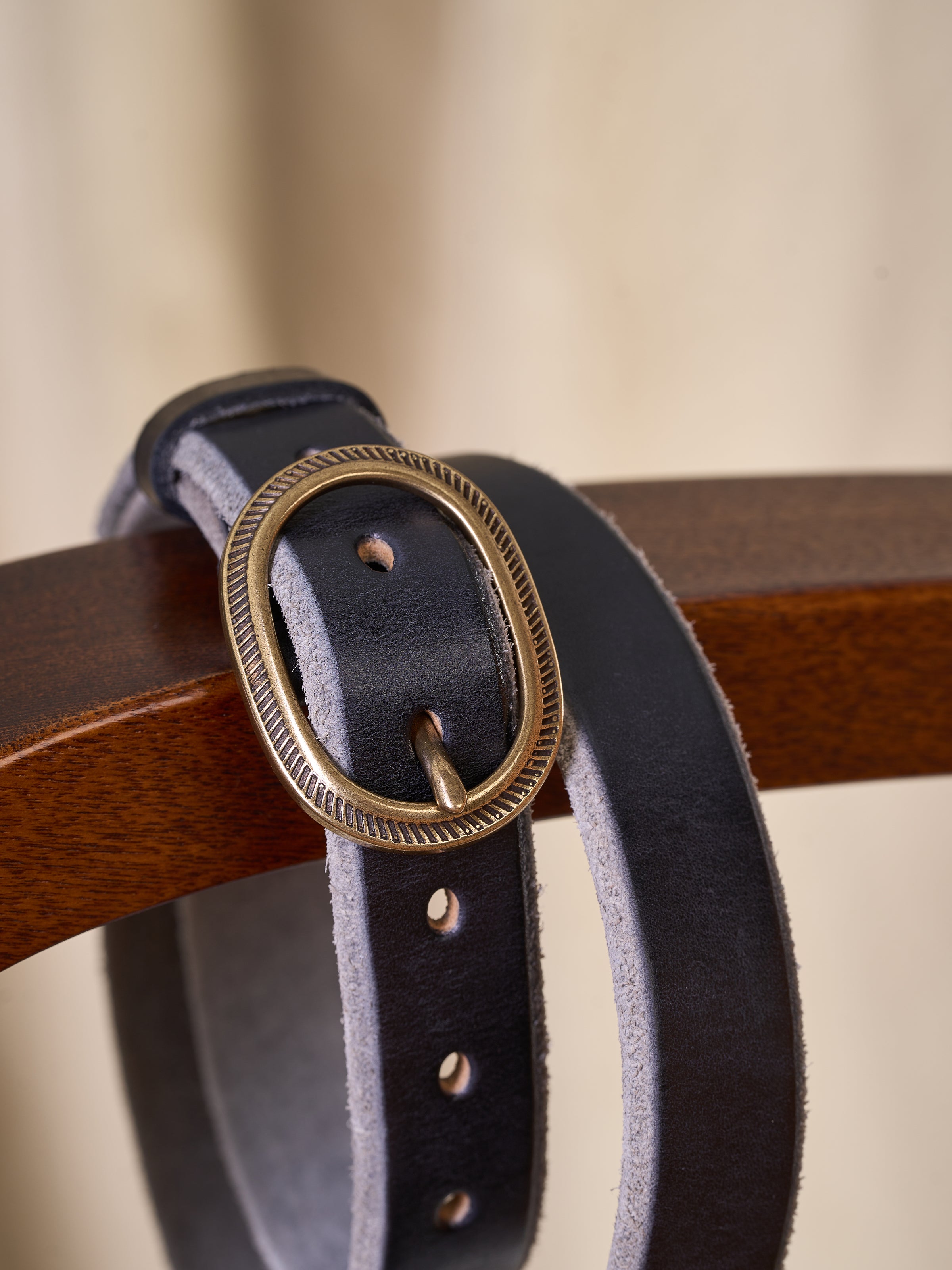 Vegetable-Tanned Woven Thin Leather Belt