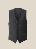 Men's 90s Australian Merino Wool Prince of Wales Check Half-Canvas Business Vest