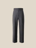 Men's 50% Wool Prince of Wales Check Straight-Leg Business Trousers