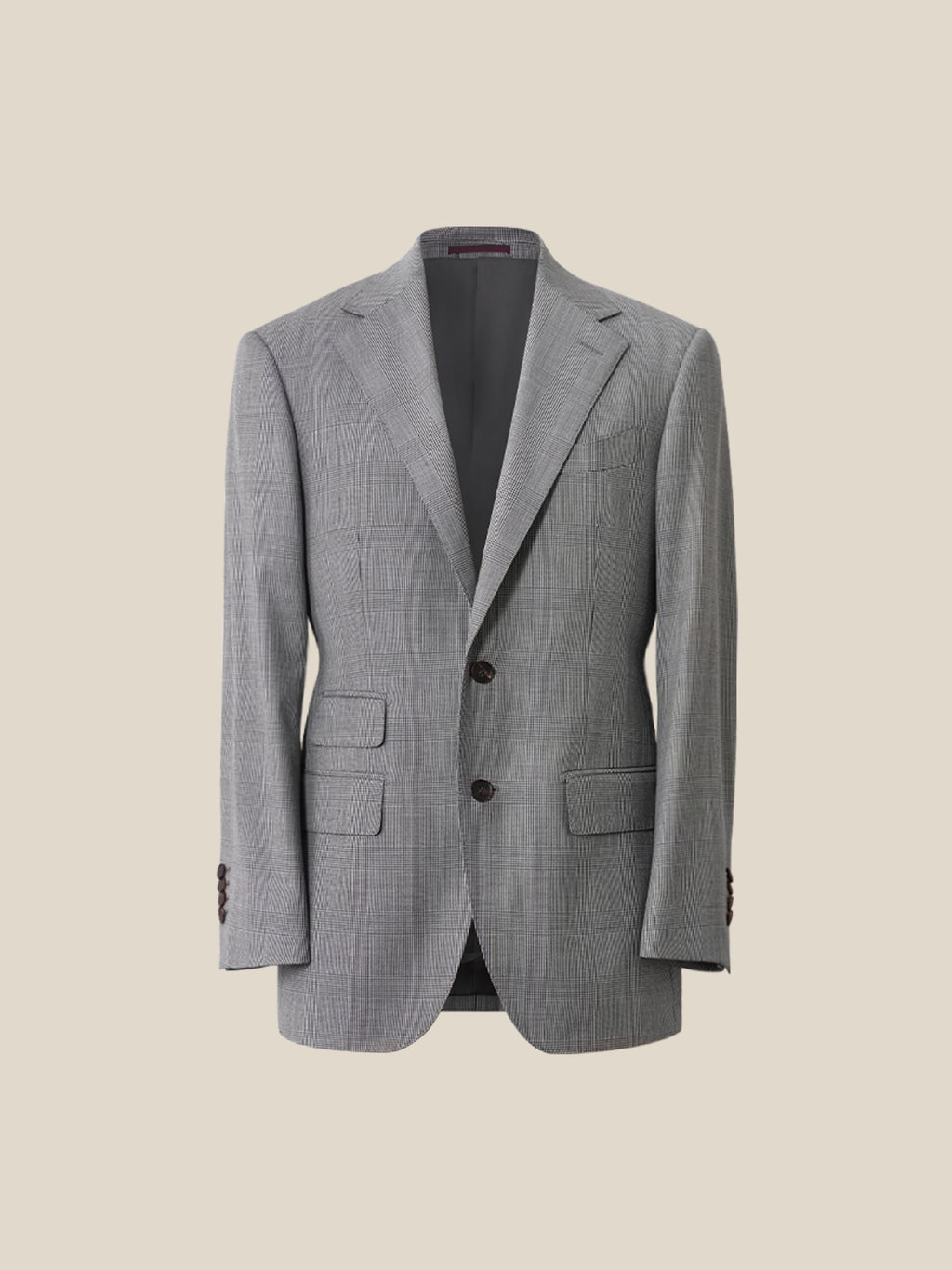 Men's 90s Merino Prince of Wales Half-Canvas Suit.