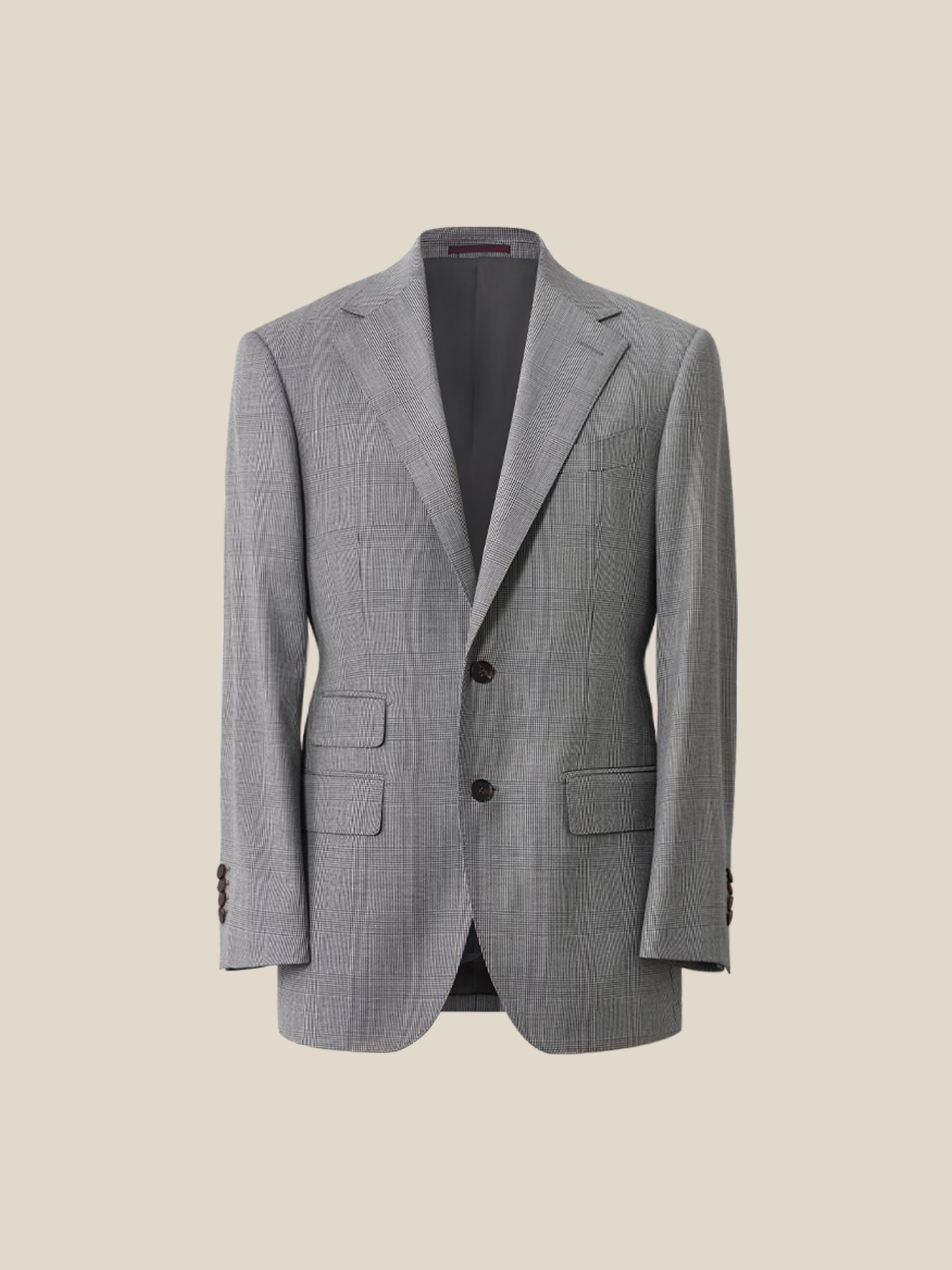 Men's 90s Merino Prince of Wales Half-Canvas Suit.