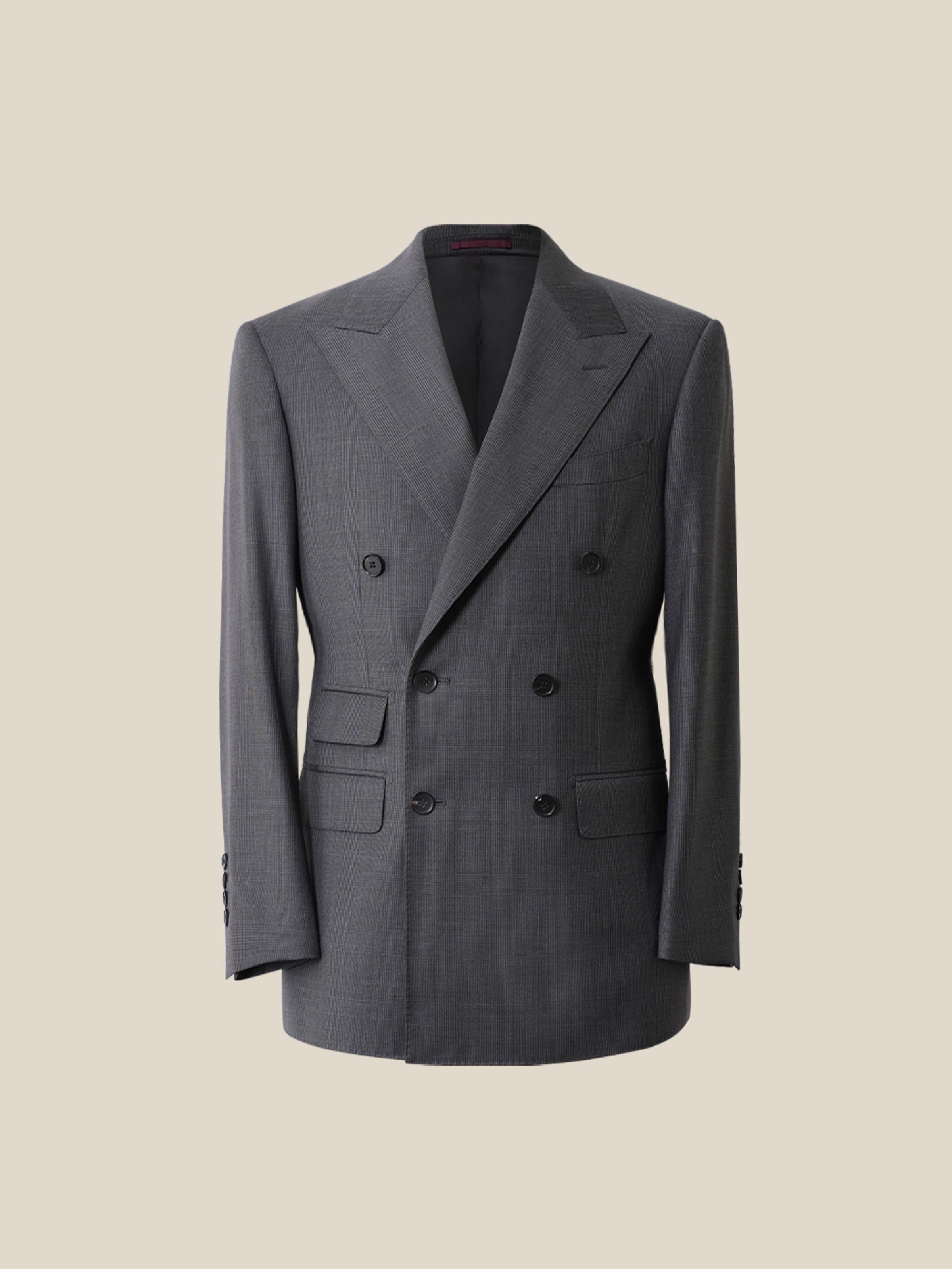 Men's Prince of Wales Check Double-Breasted Suit