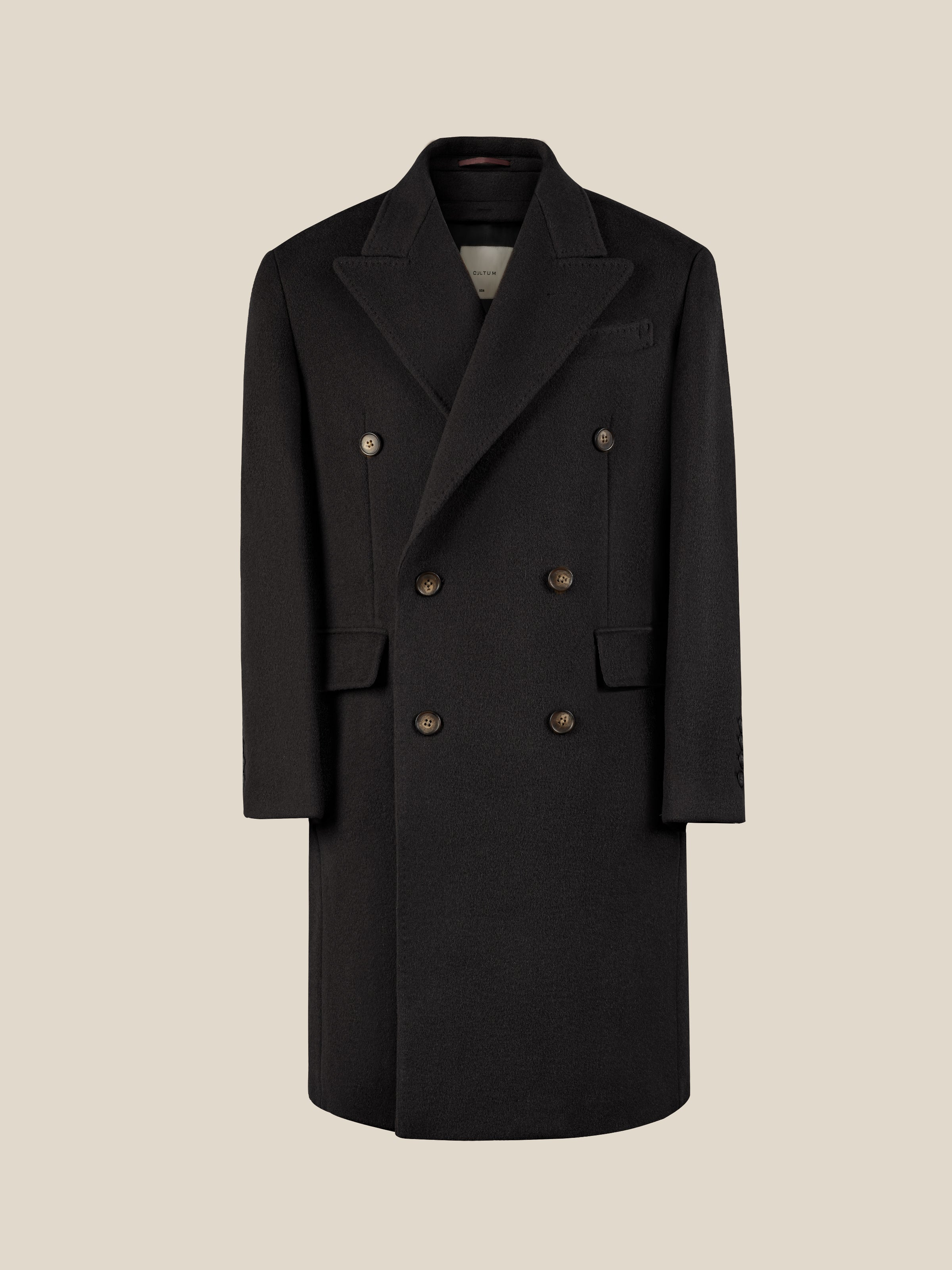 Men's Heavy 100% Wool Peaked Lapel Chester Coat