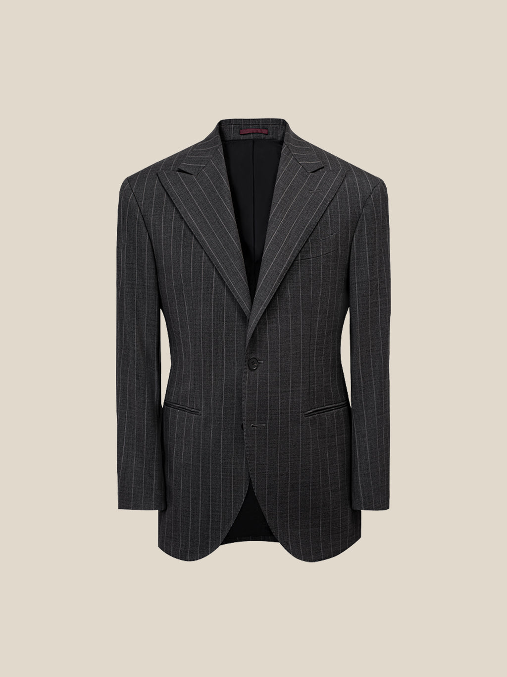 Men's Striped Half-Canvassed Business Suit (60s 70% Australian Wool)