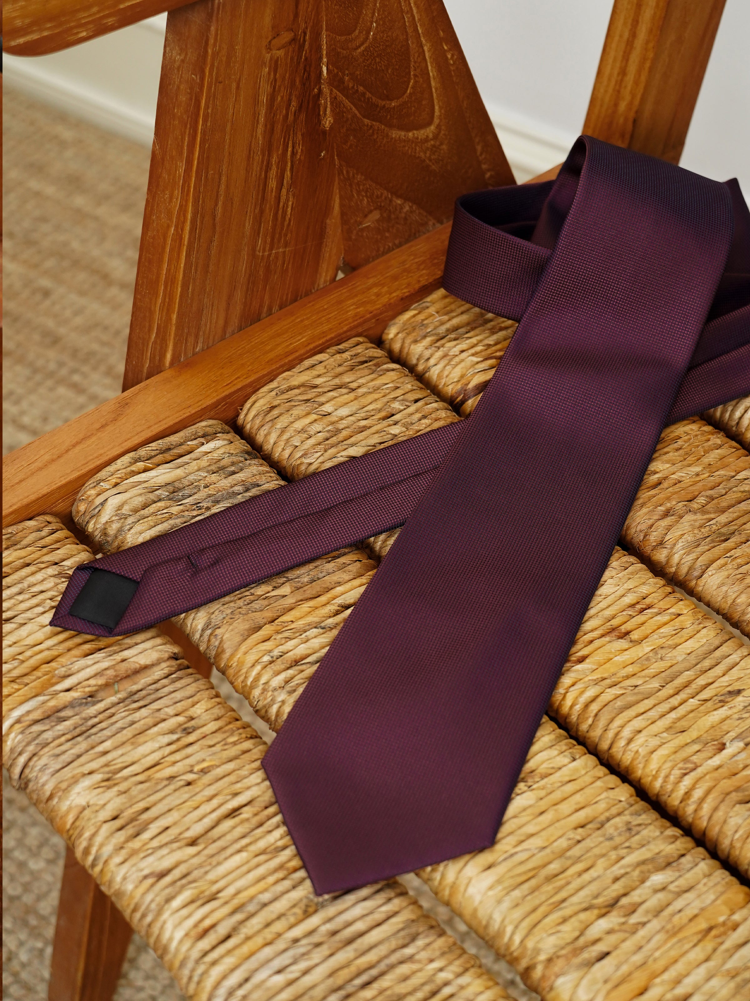 Men's Vintage Solid Color Pique Tie