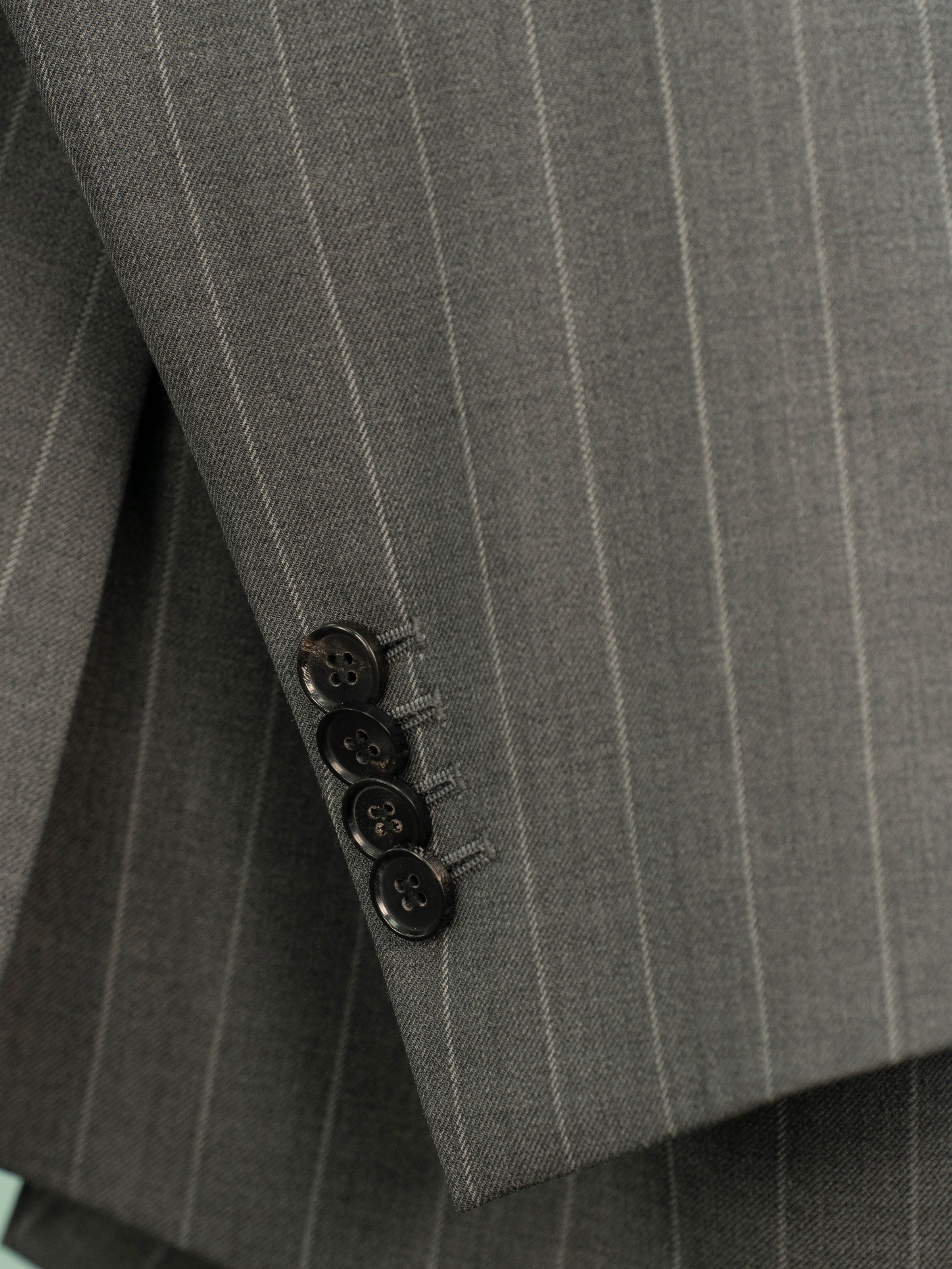 Men's Striped Half-Canvassed Business Suit (60s 70% Australian Wool)