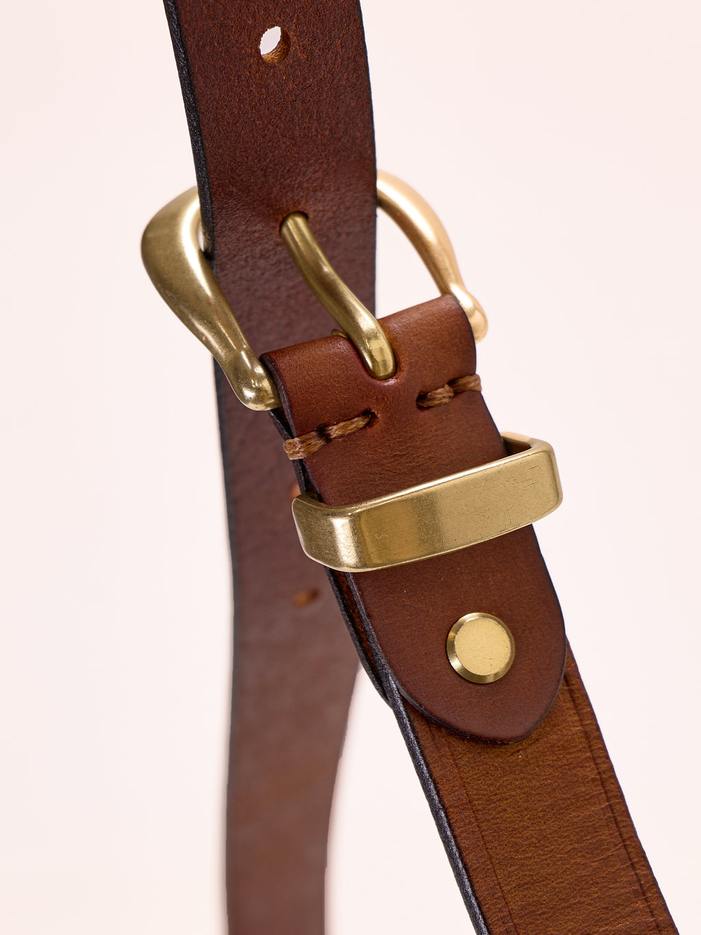 Vintage Versatile Copper Buckle Leather Belt