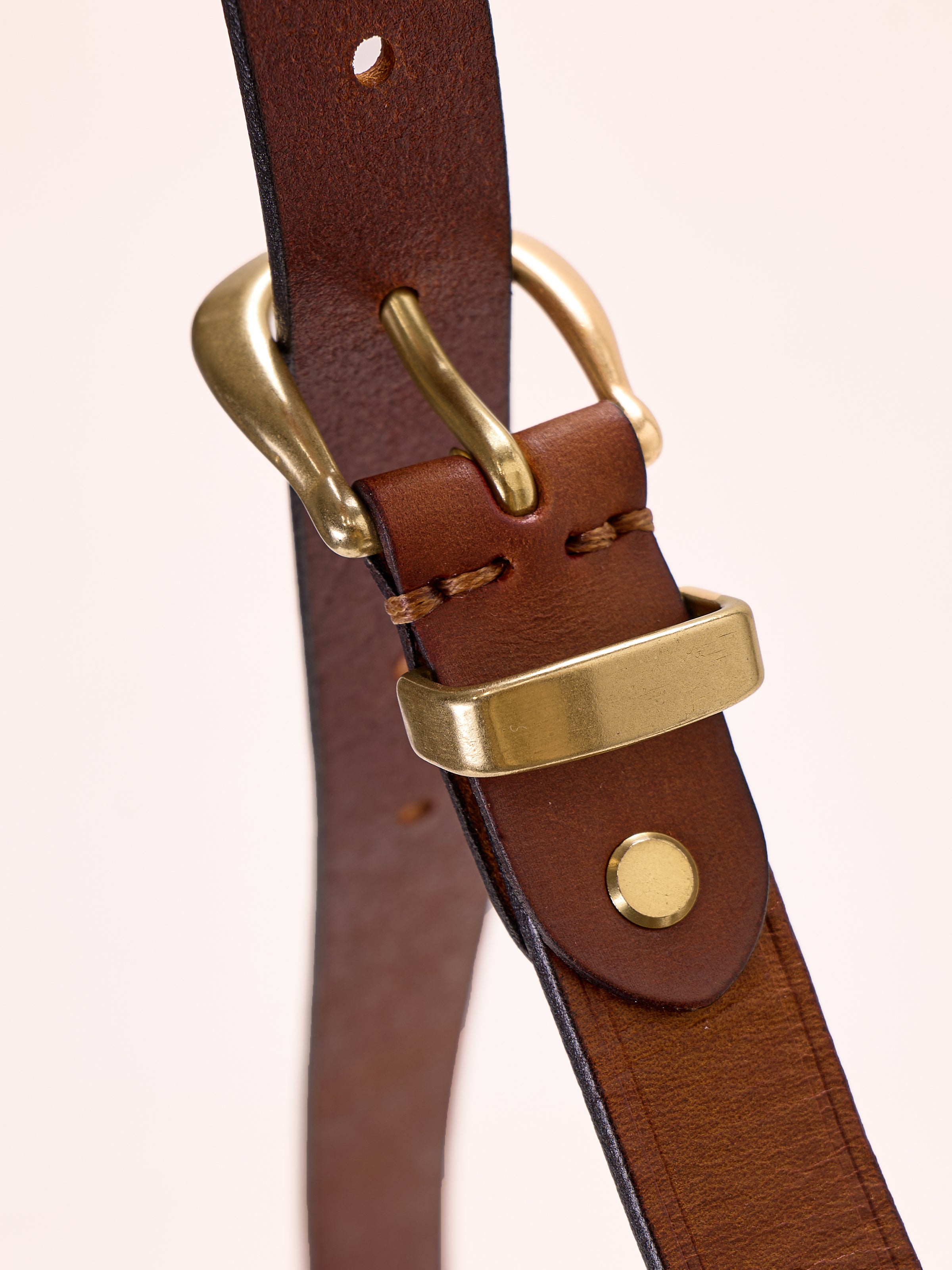 Vintage Versatile Copper Buckle Leather Belt