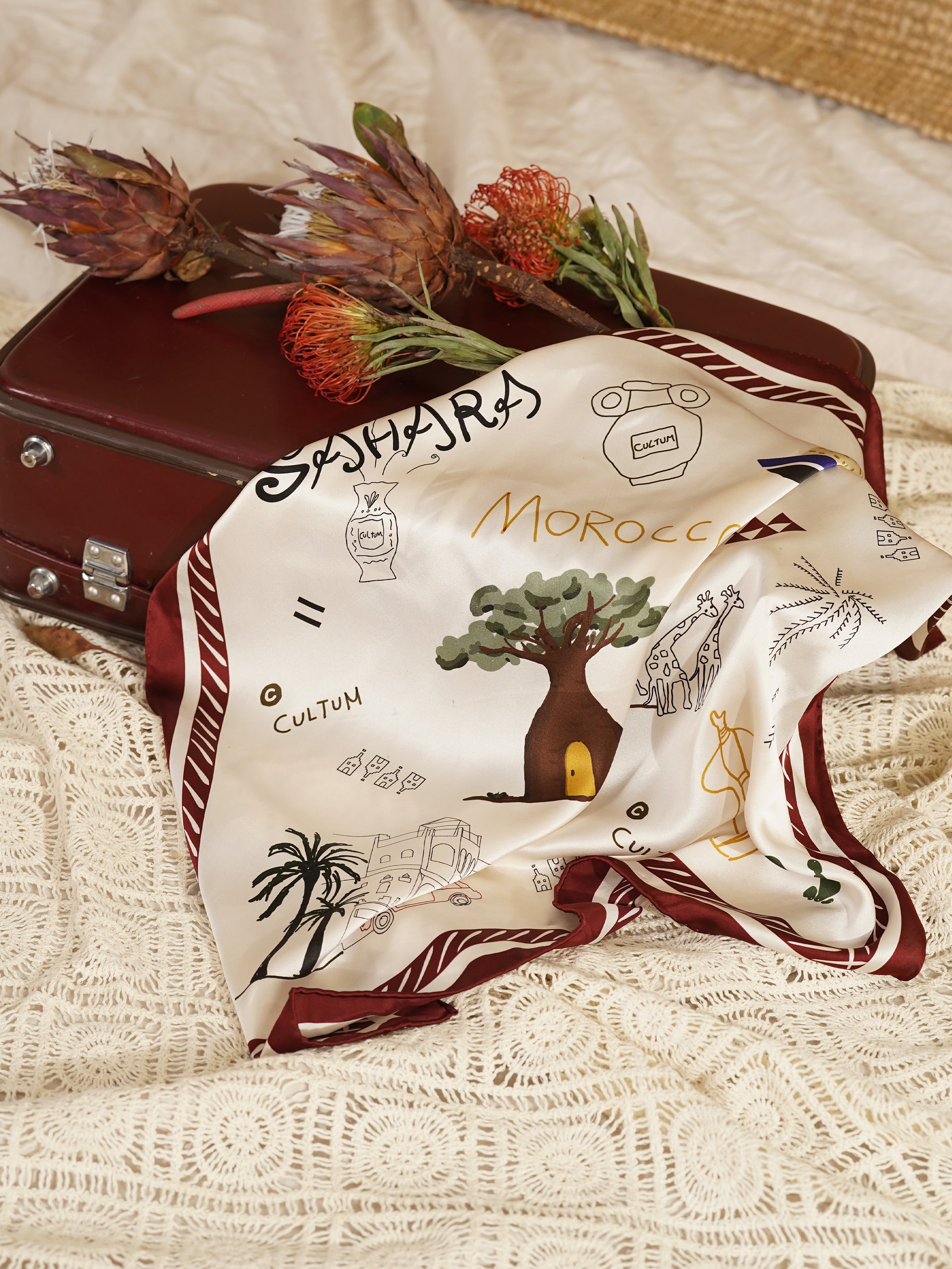 Hand-Painted Mulberry Silk Scarf