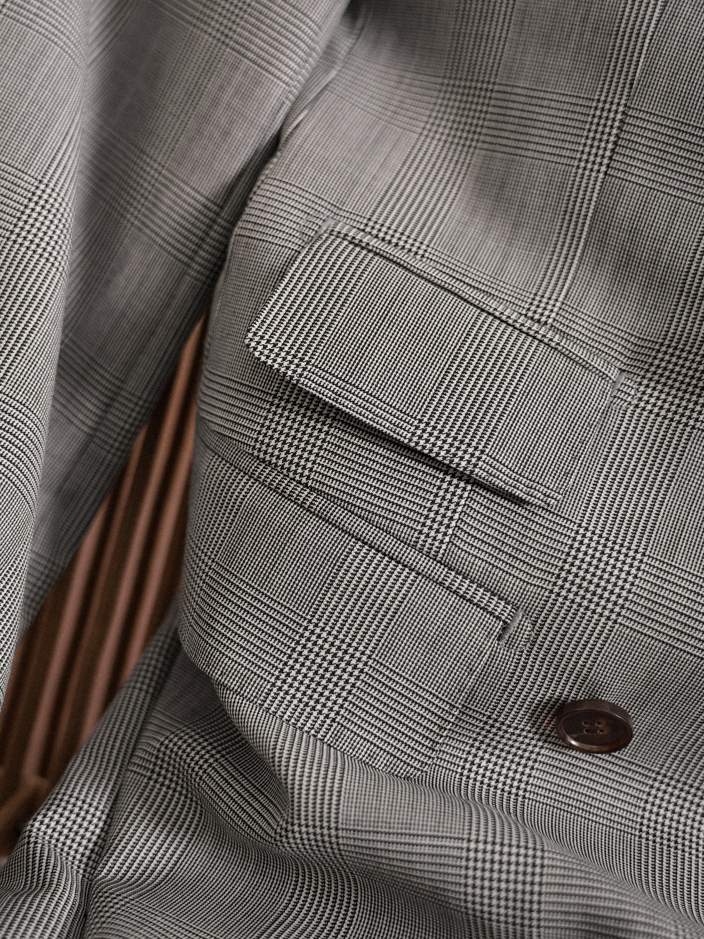 Men's 90s Merino Prince of Wales Half-Canvas Suit.