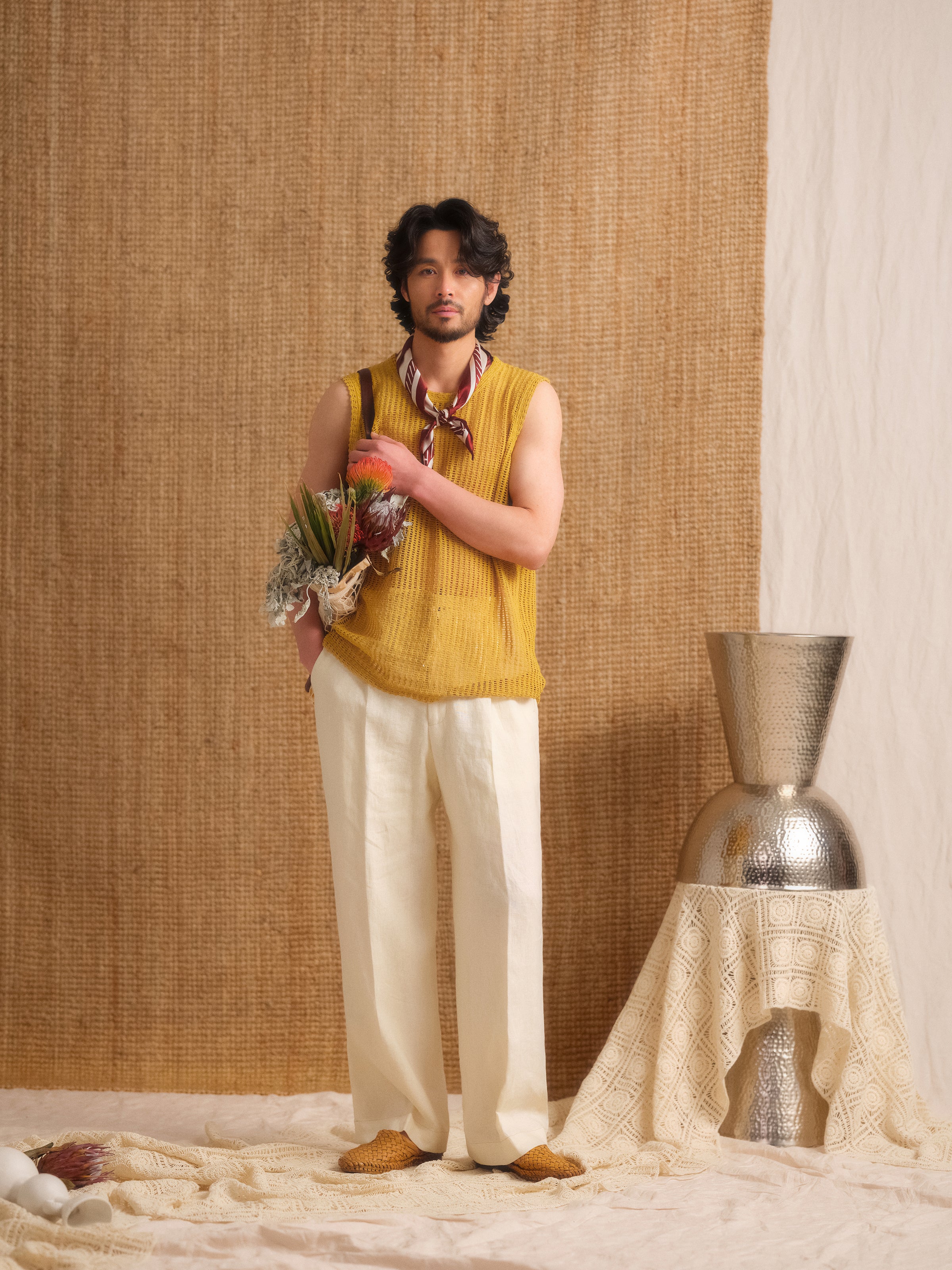 Men's Linen Draped Pants