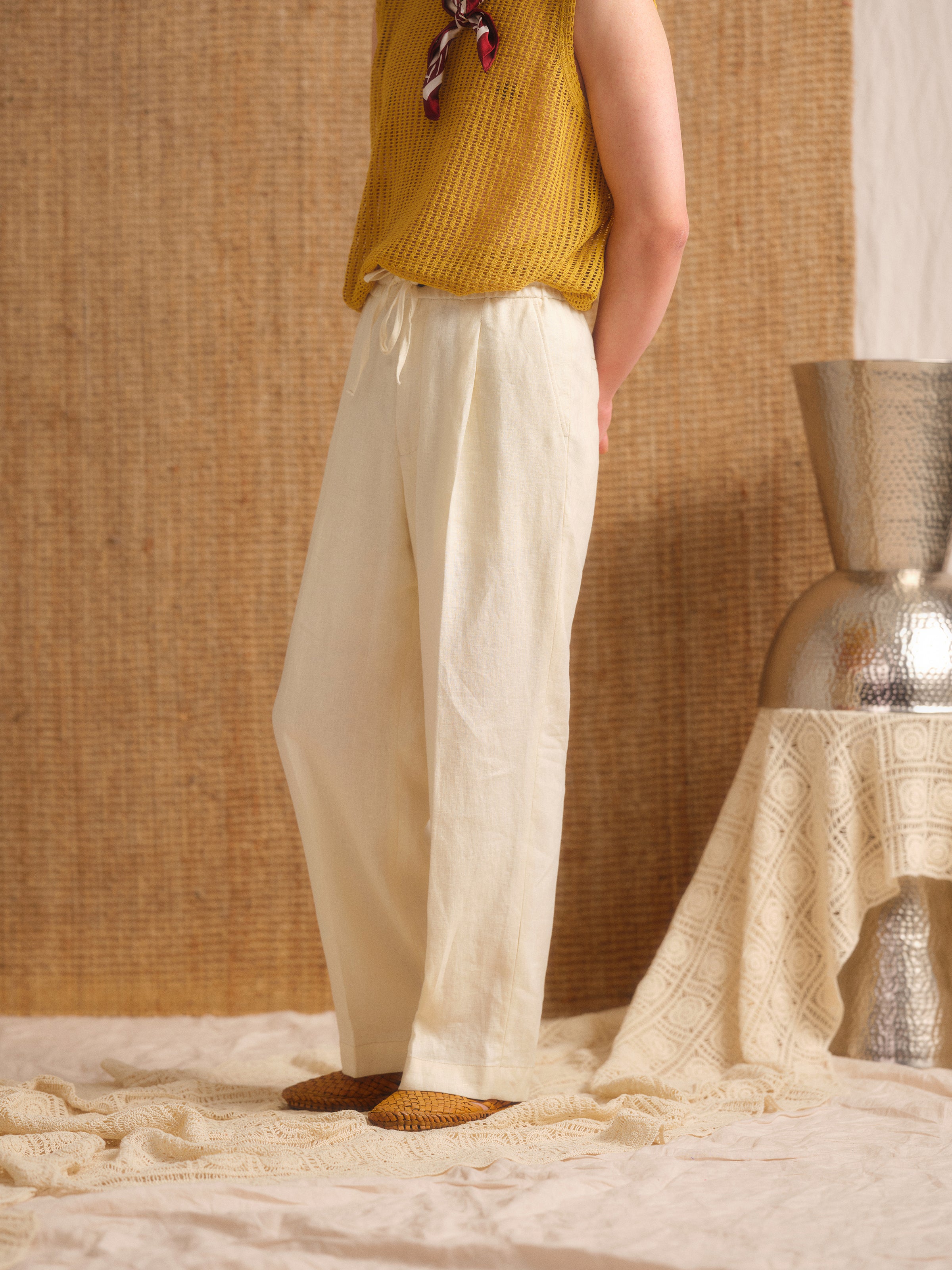 Men's Linen Draped Pants