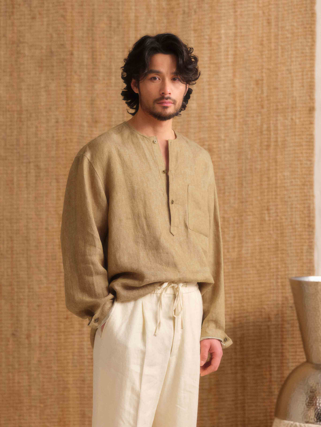 Men's Retro Half-Placket Shirt