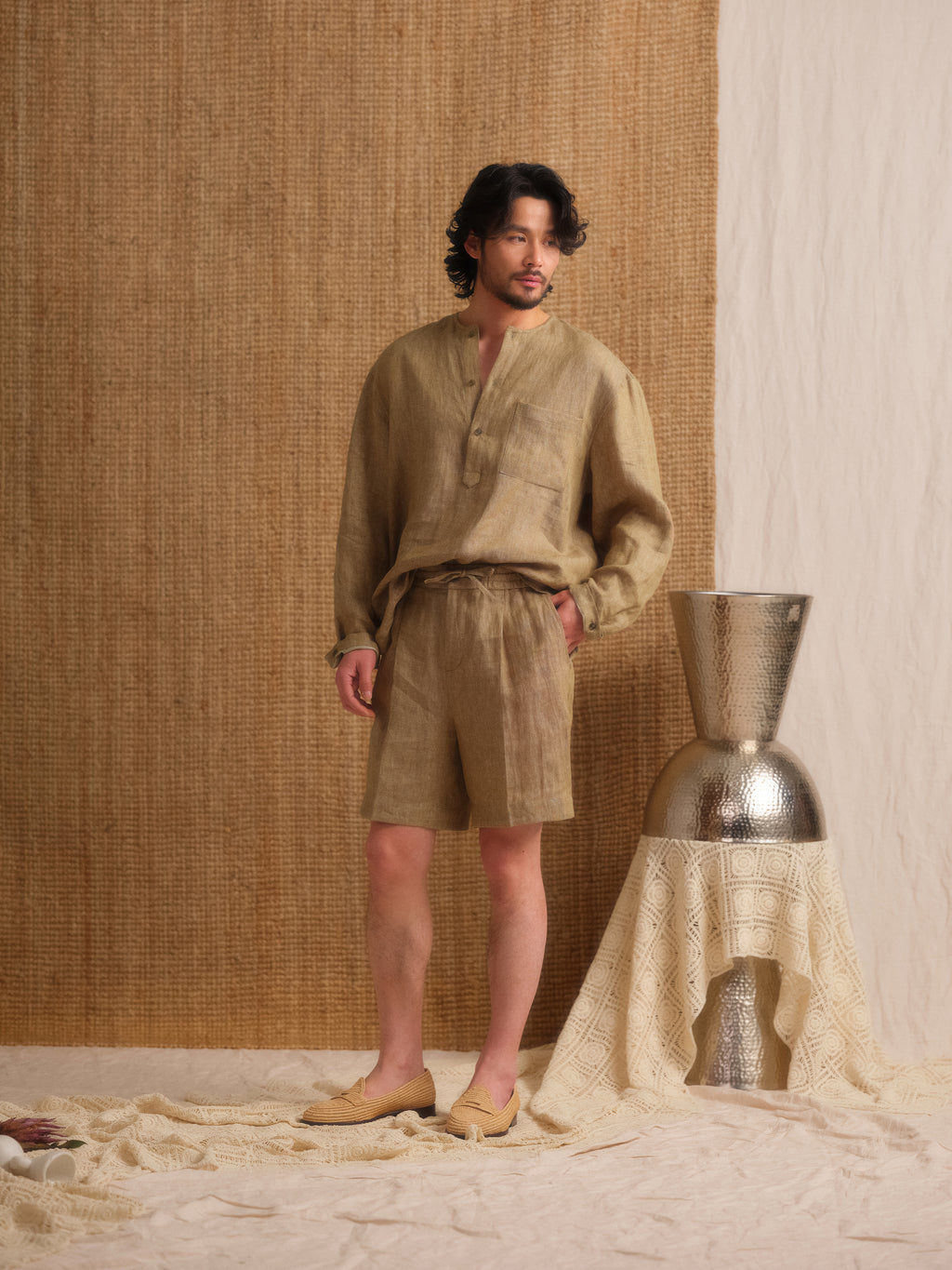 Washed Linen Beach Shorts