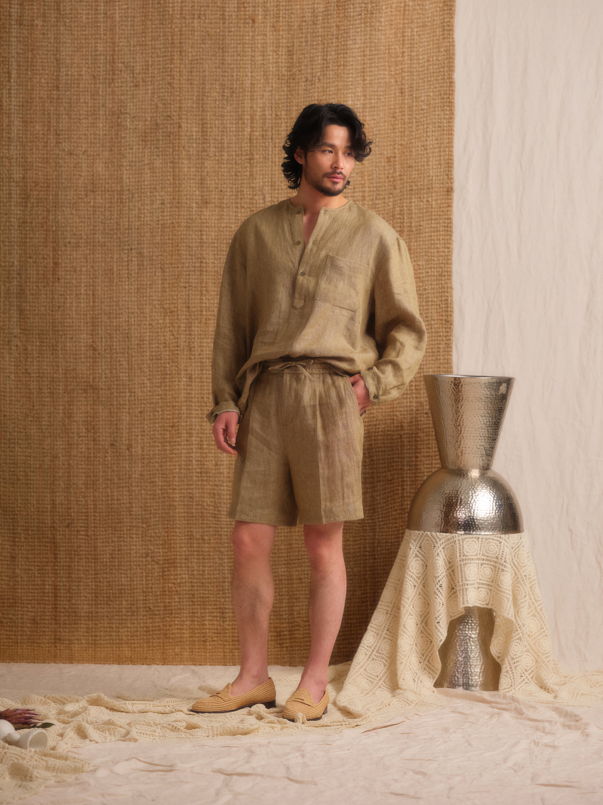 Washed Linen Beach Shorts