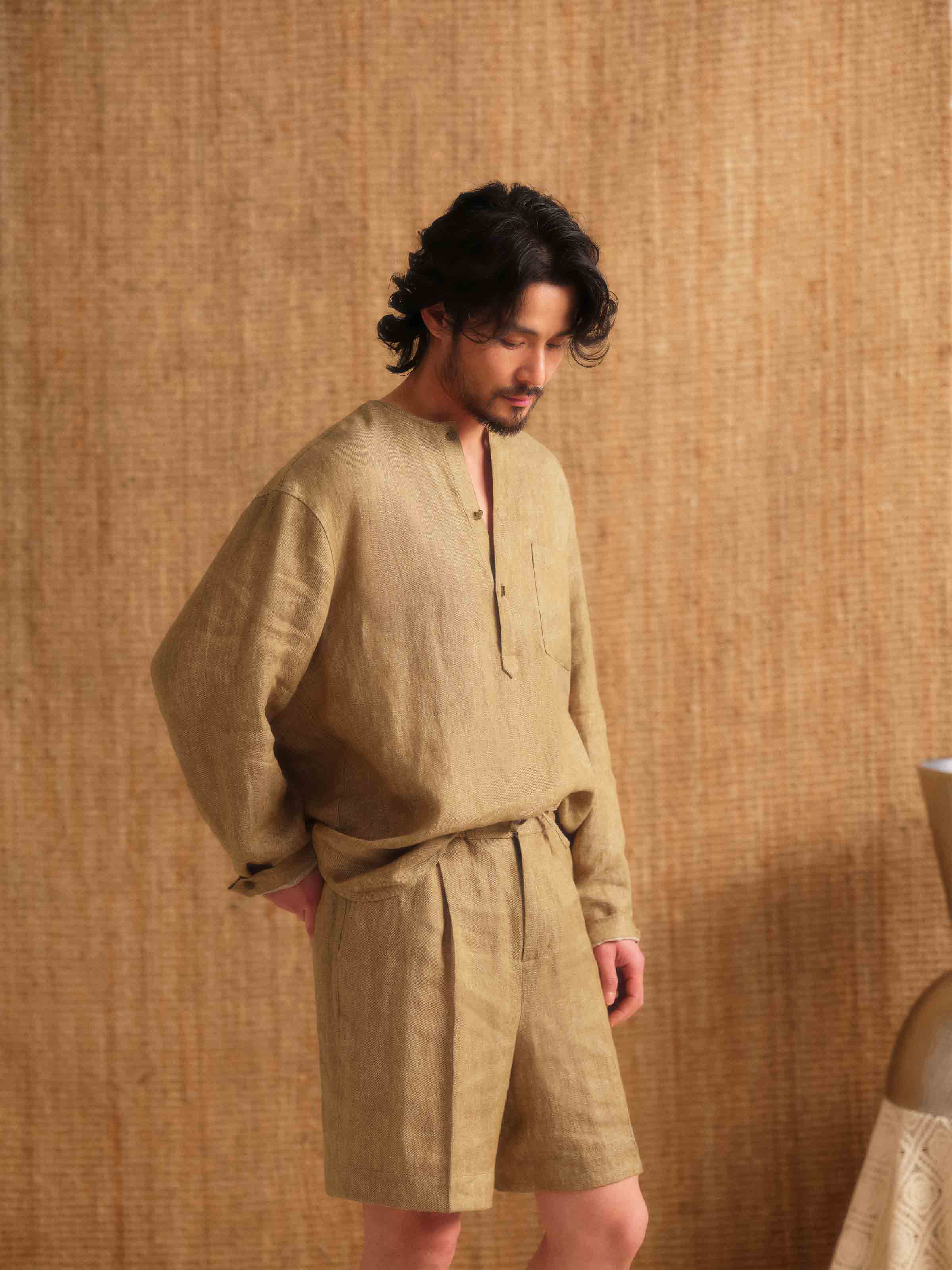 Men's Retro Half-Placket Shirt