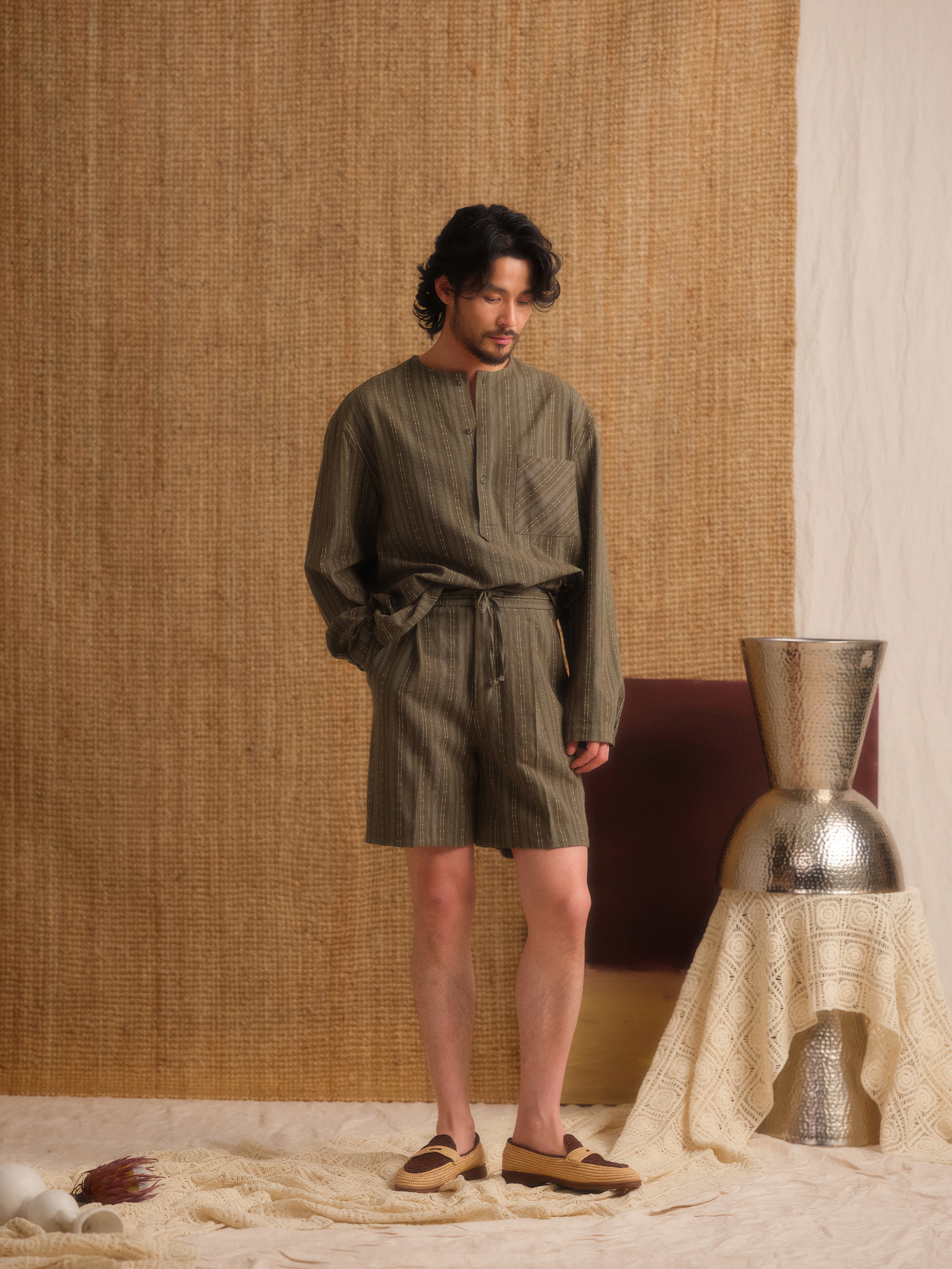 Men's Relaxed Striped Drawstring Shorts