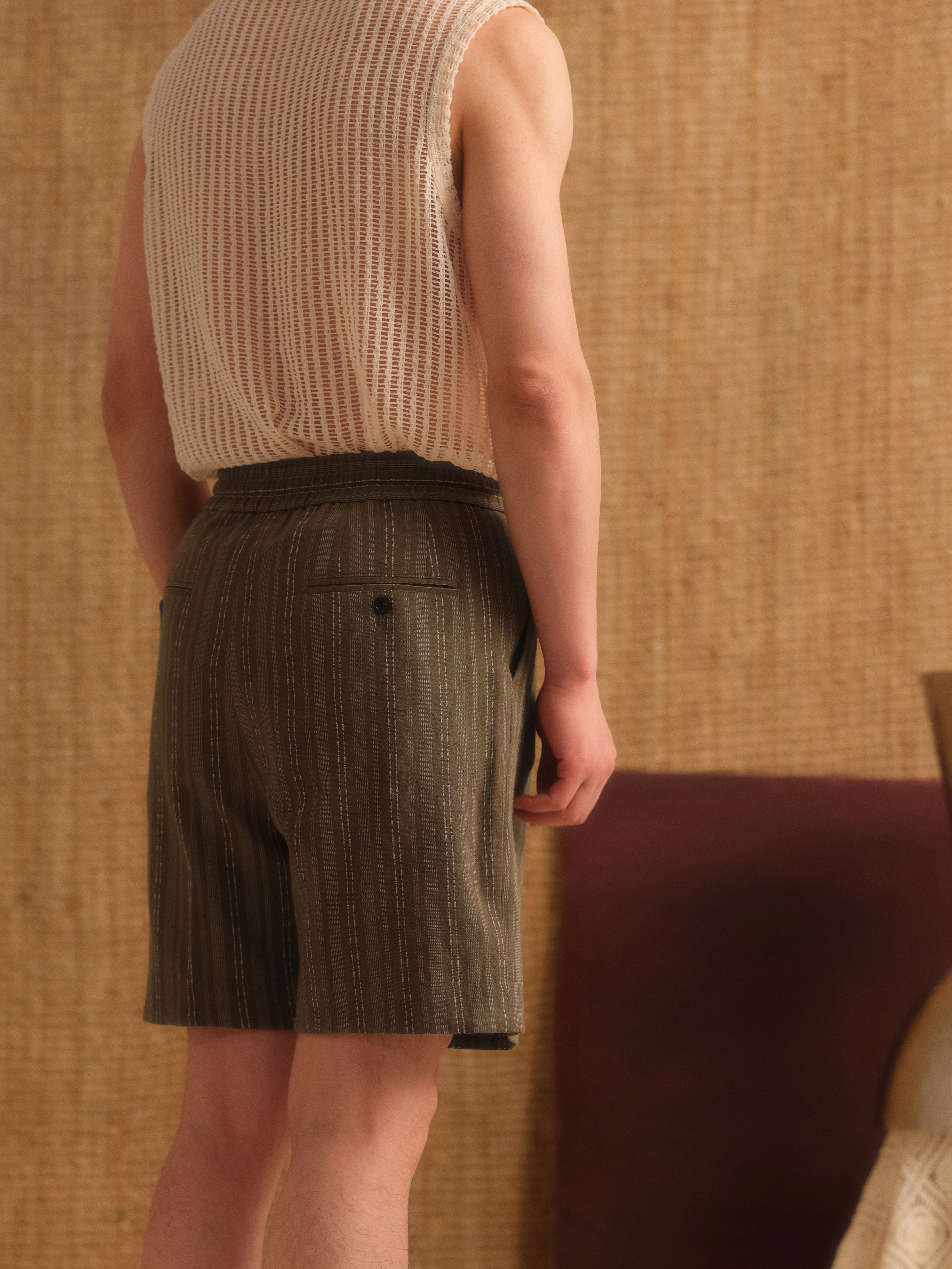 Men's Relaxed Striped Drawstring Shorts