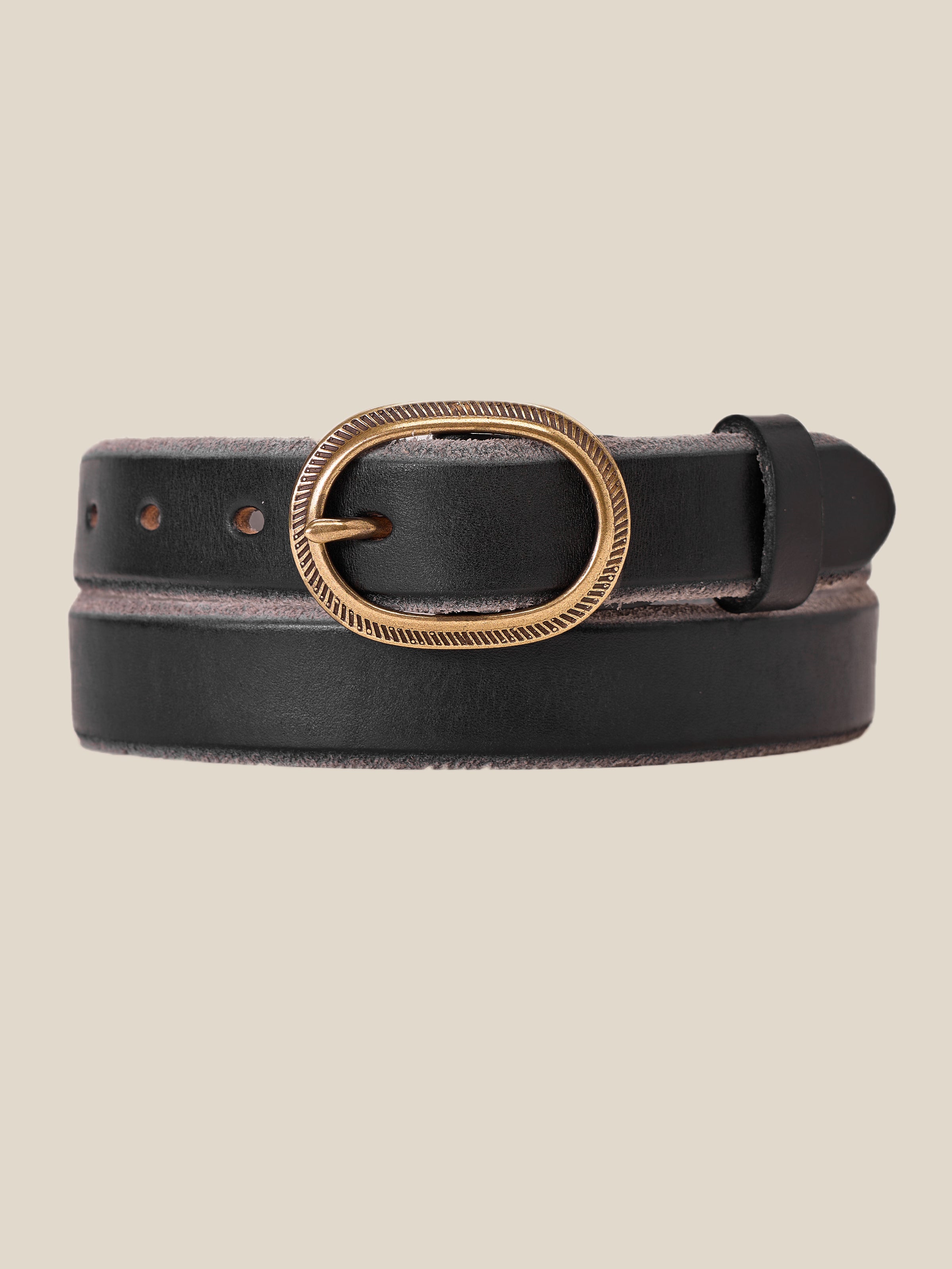 Vegetable-Tanned Woven Thin Leather Belt