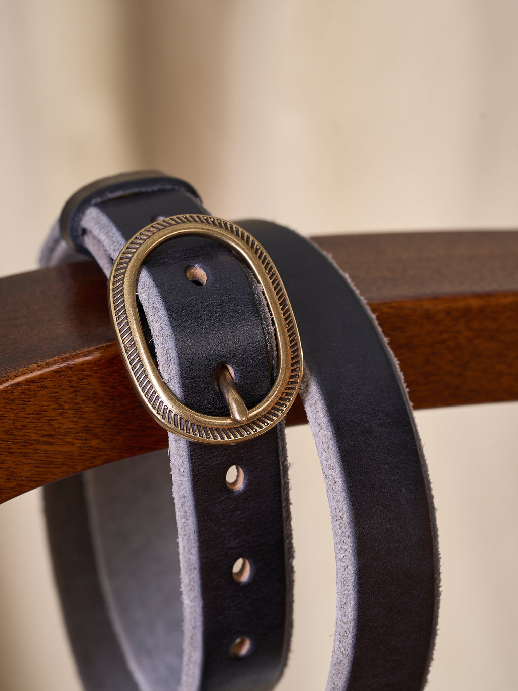 Vegetable-Tanned Woven Thin Leather Belt