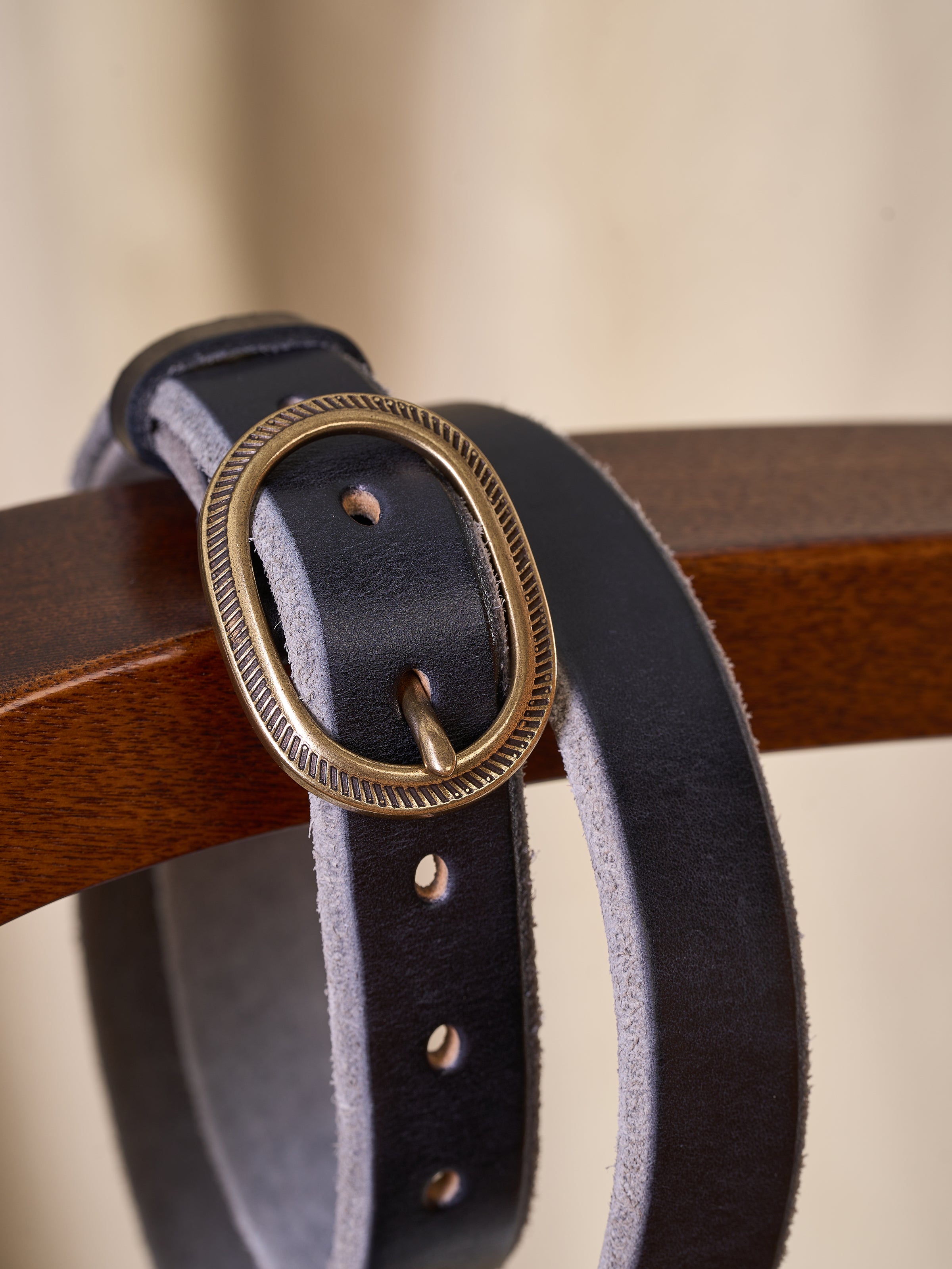 Vegetable-Tanned Woven Thin Leather Belt