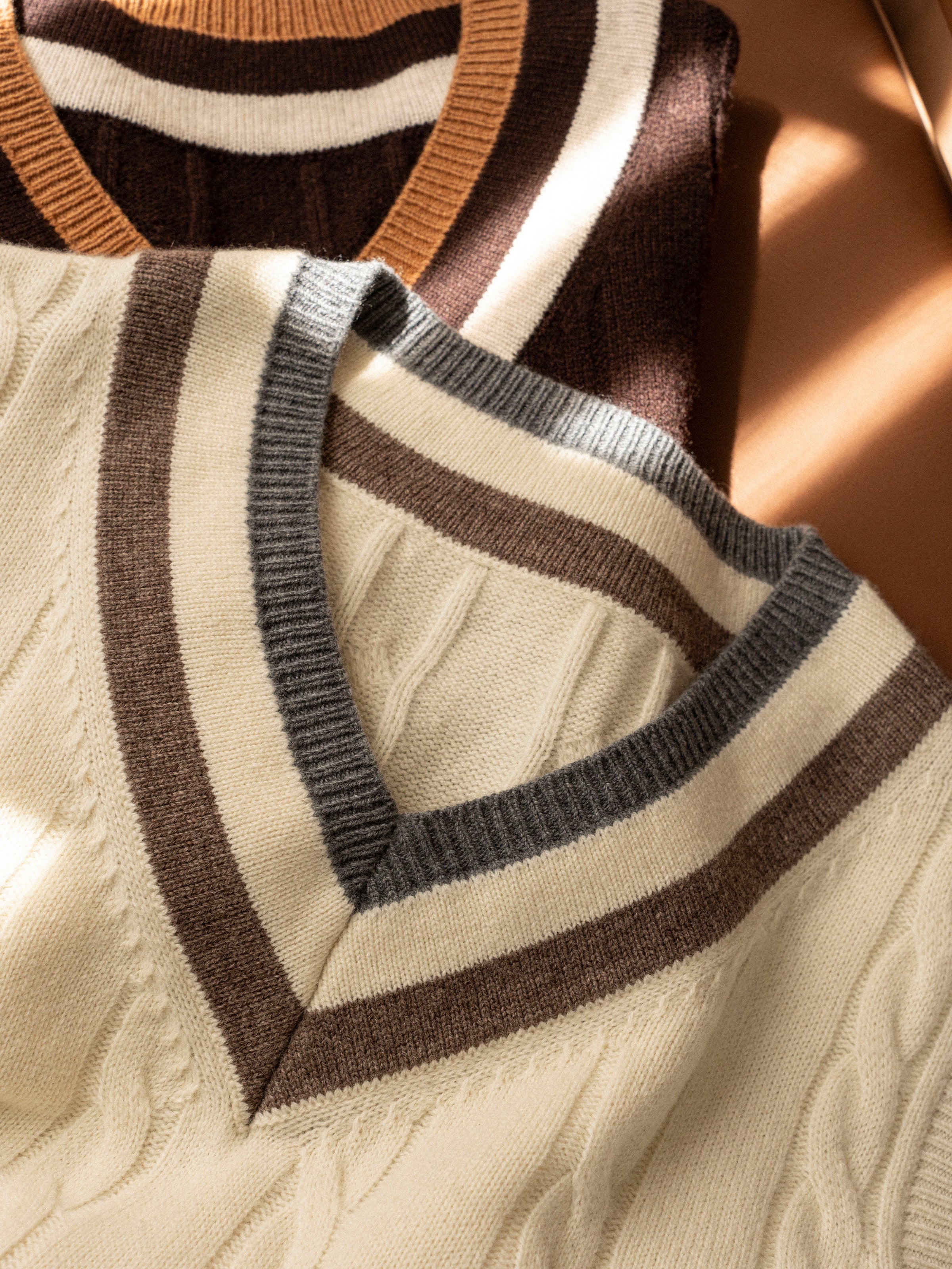 Vintage Ivy Merino Wool Knit Vest for Men