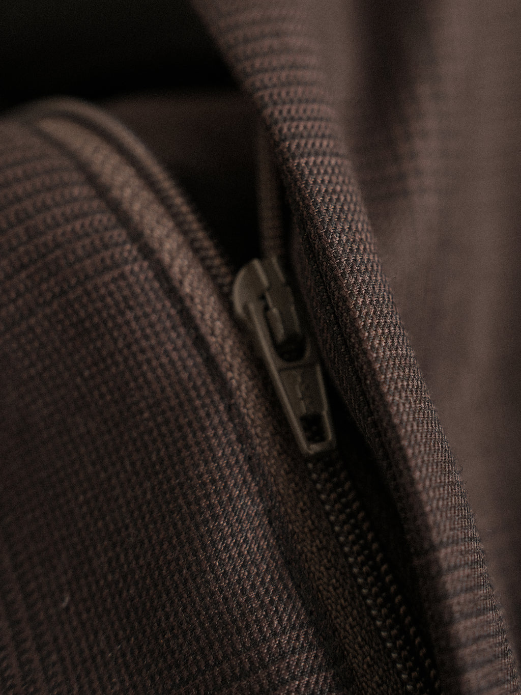 Men's Non-Iron Wool Prince of Wales Check Slim Straight Suit Trousers