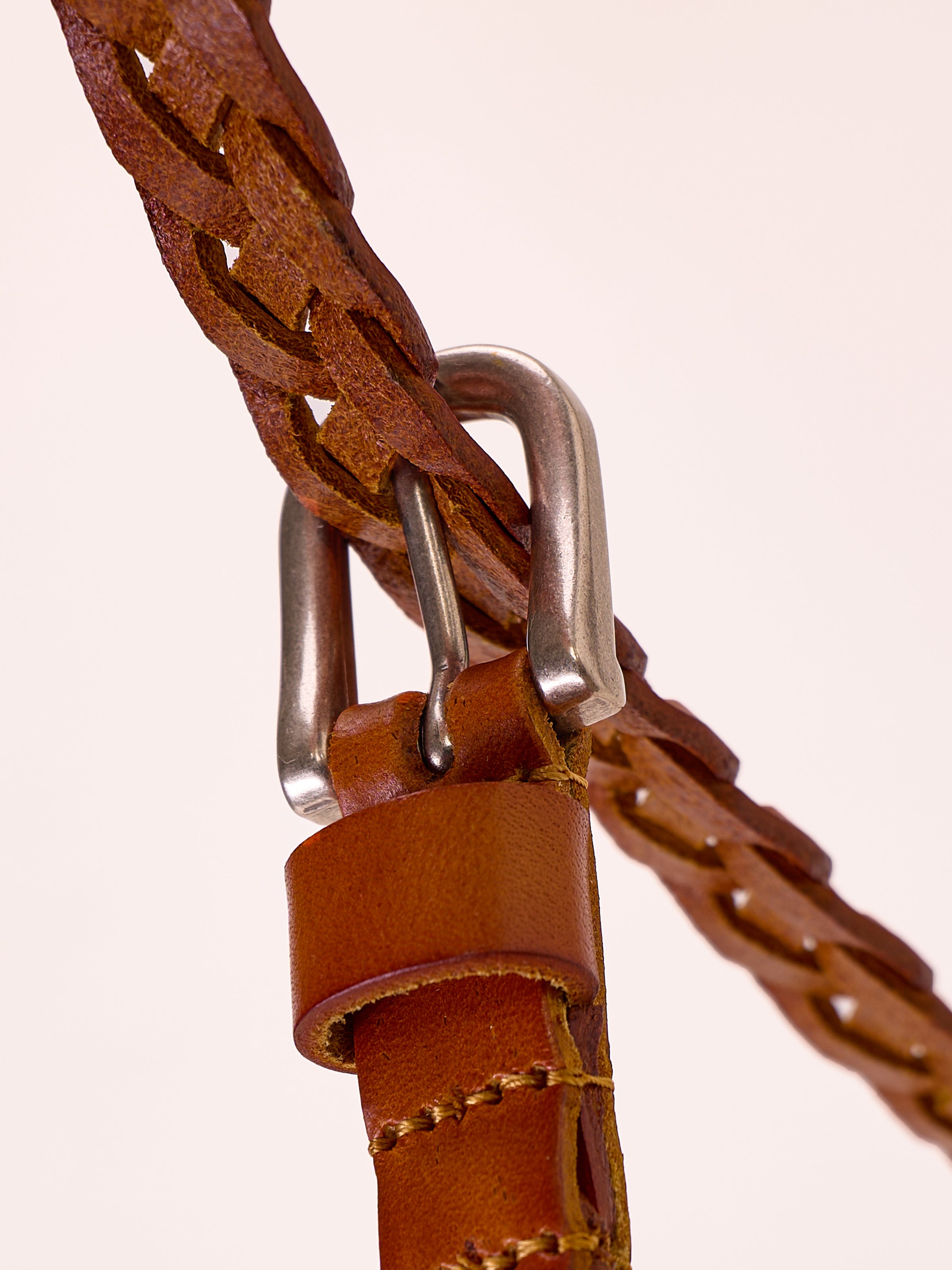 Vintage Versatile Carved Silver Buckle Leather Belt