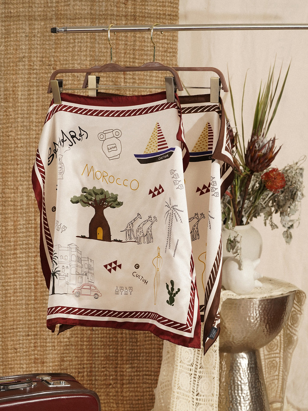 Hand-Painted Mulberry Silk Scarf