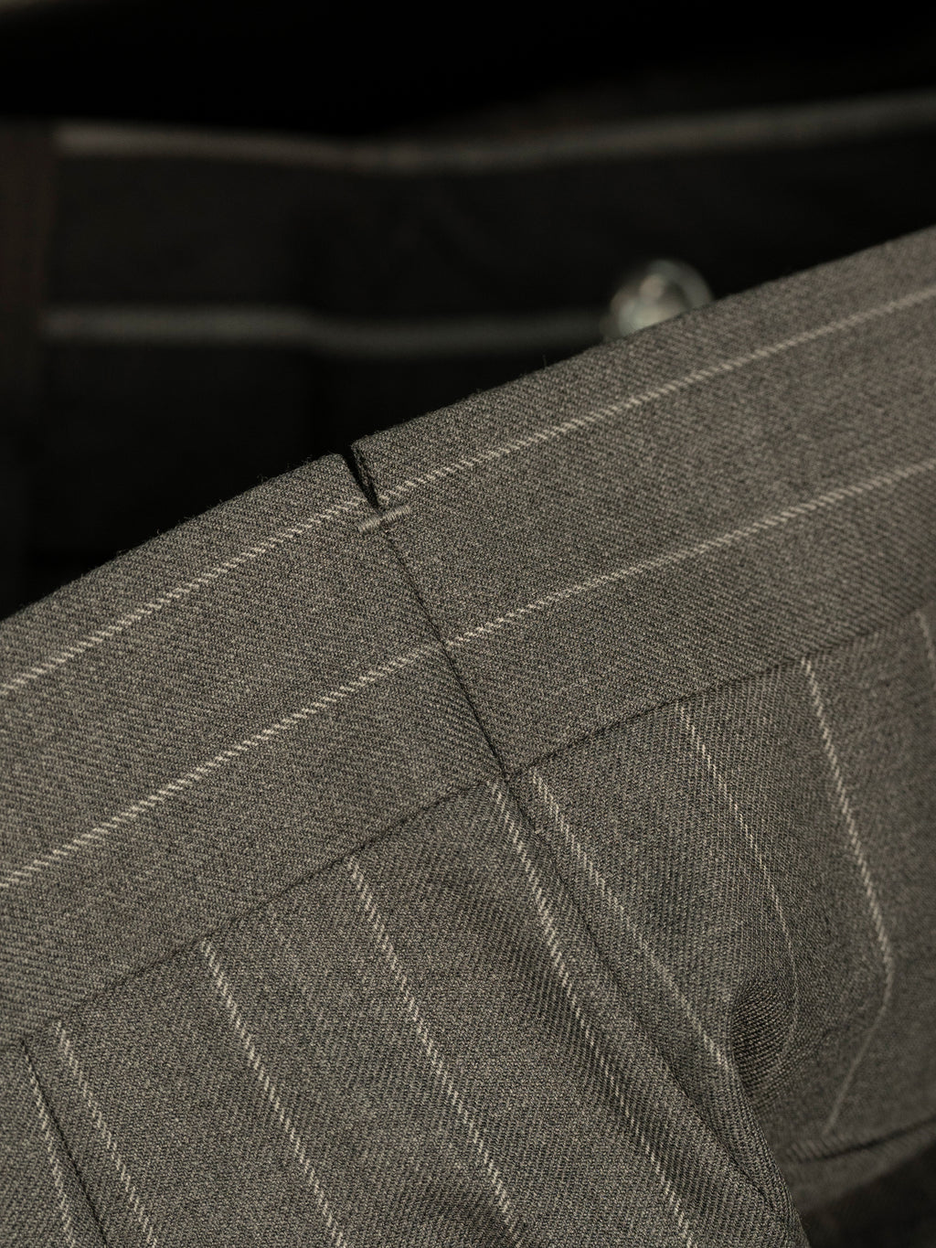 70% Australian Wool Striped Double-Pleated Dress Pants