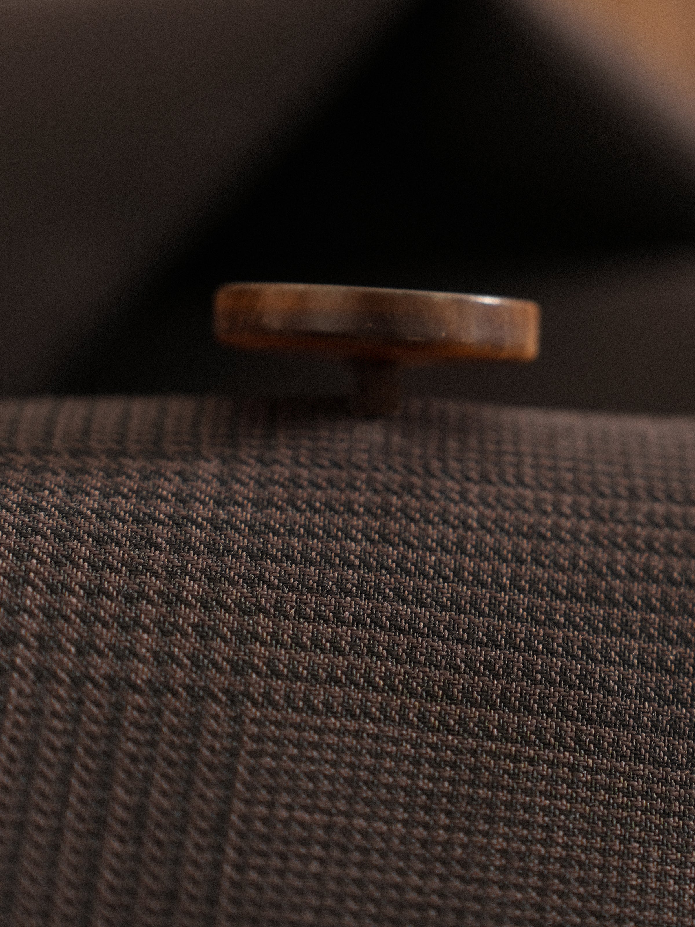 Men's Non-Iron Wool Prince of Wales Check Slim Straight Suit Trousers