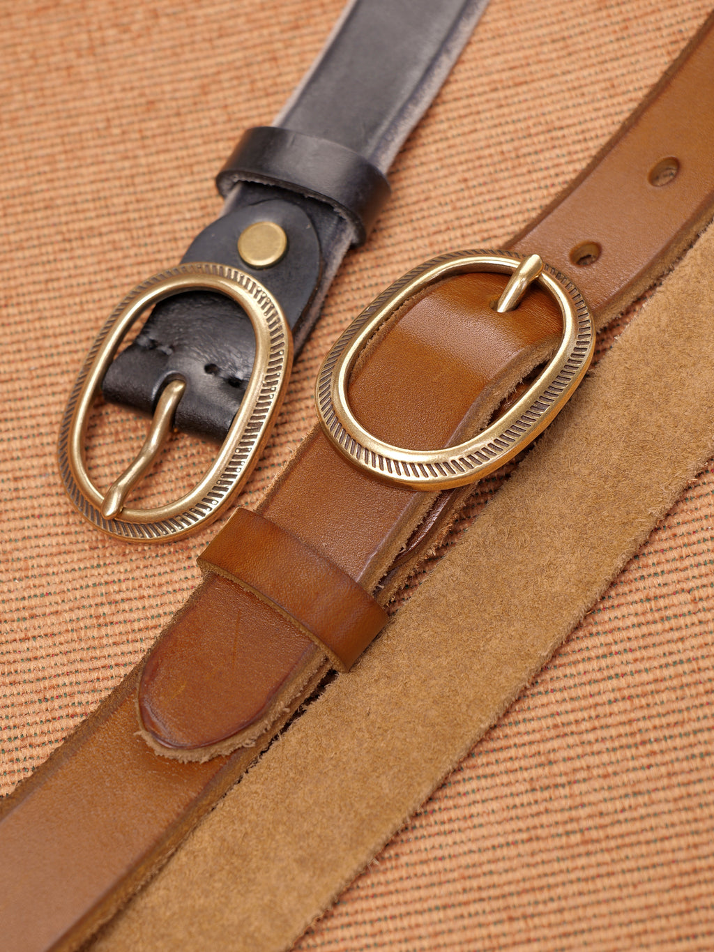 Vegetable-Tanned Woven Thin Leather Belt