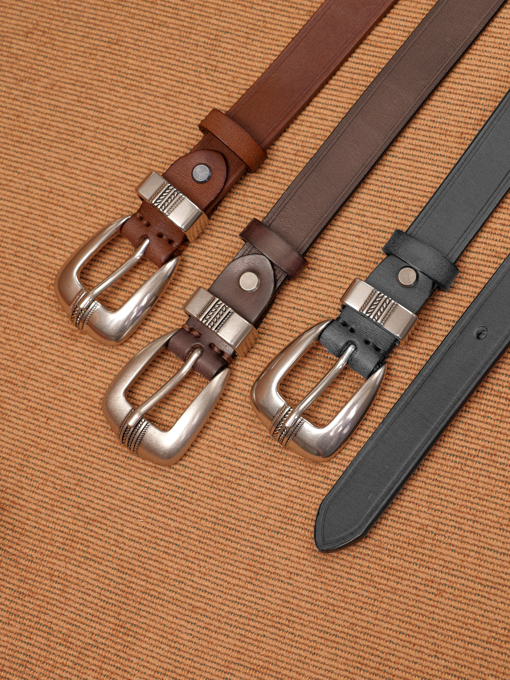 Vegetable-Tanned Woven Thin Leather Belt