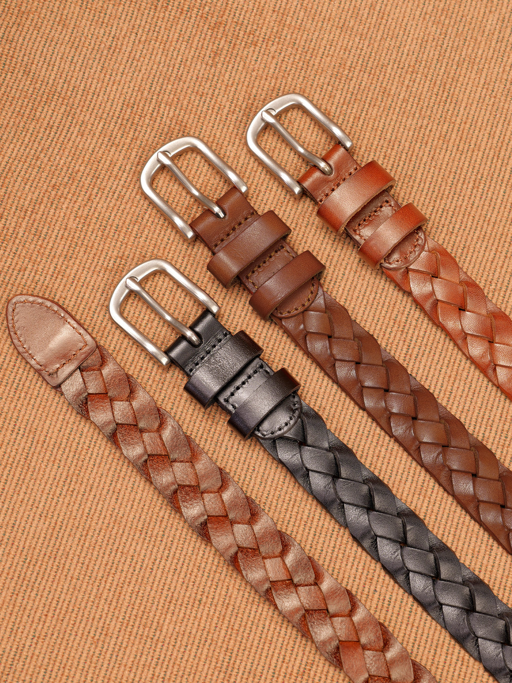 Vintage Versatile Woven Leather Belt